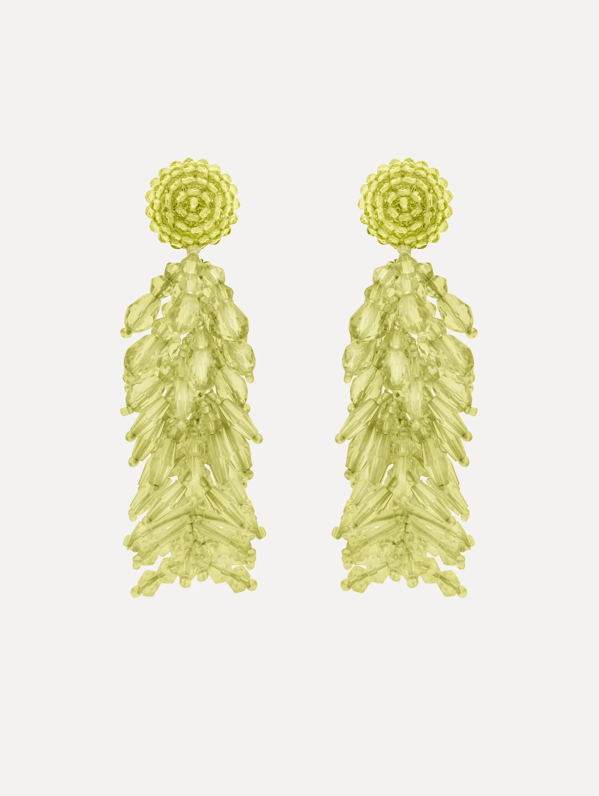 Beaded Cascade Tassel Clip-On Earrings