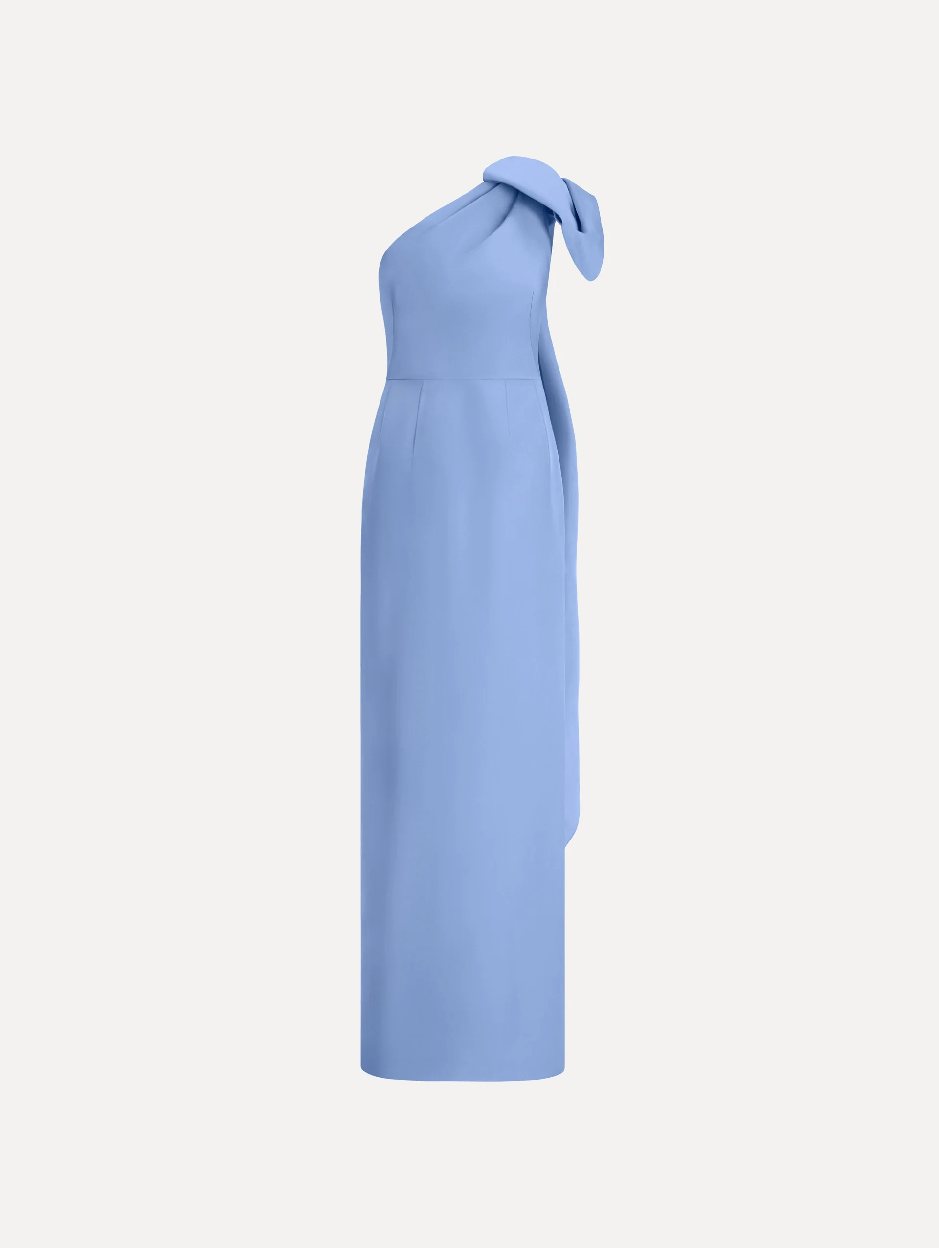 Bow-Detail Faille Column Gown