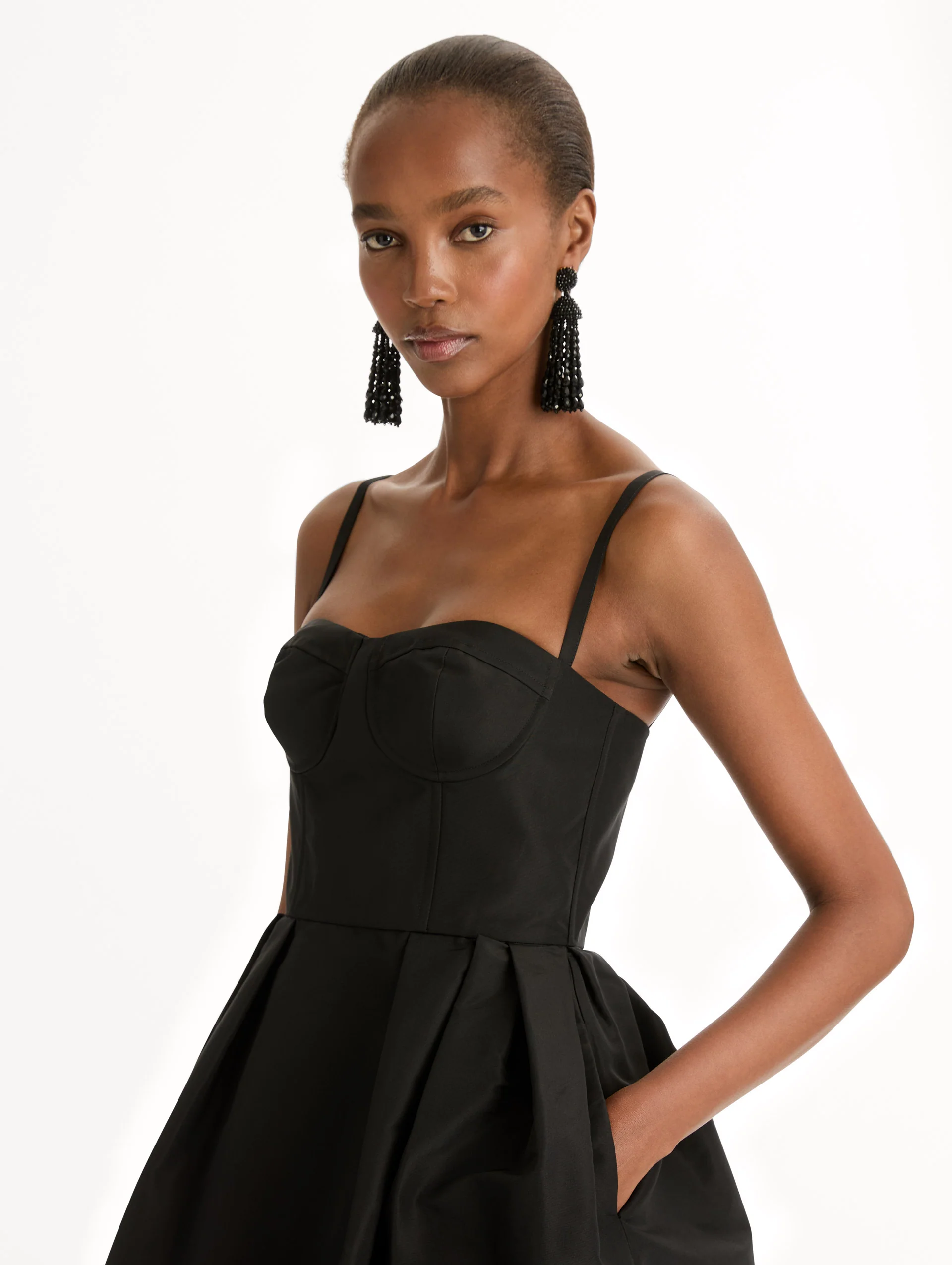 Bustier-Detailed Faille Dress - Image 5
