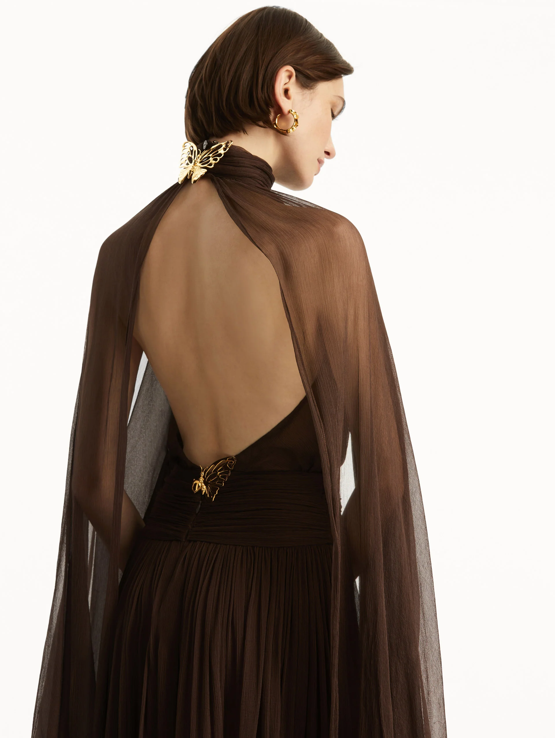 Butterfly-Detailed Chiffon Caftan - Image 6