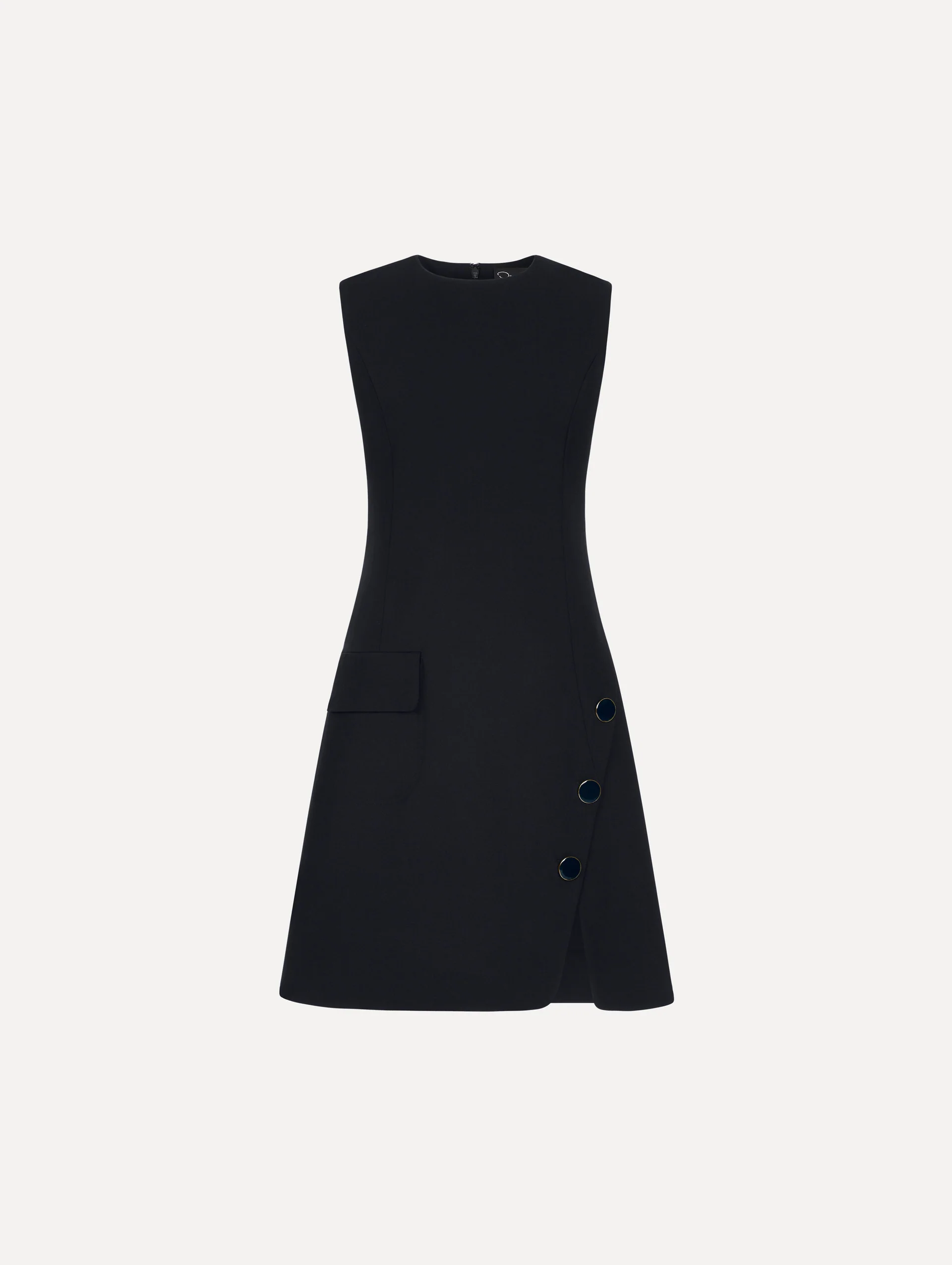 Button-Detailed Wool-Blend Dress