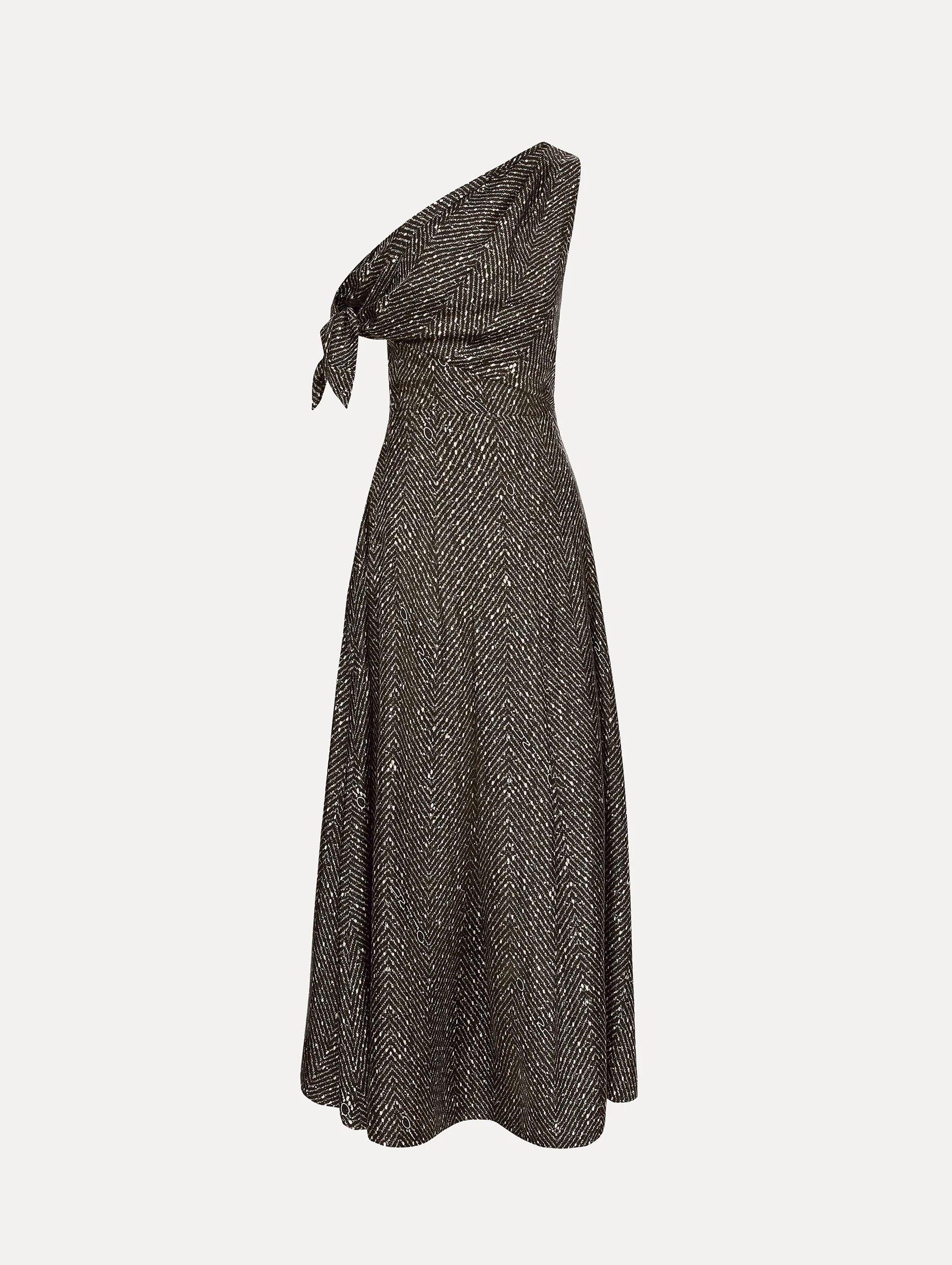 Chevron Silk Twill Dress