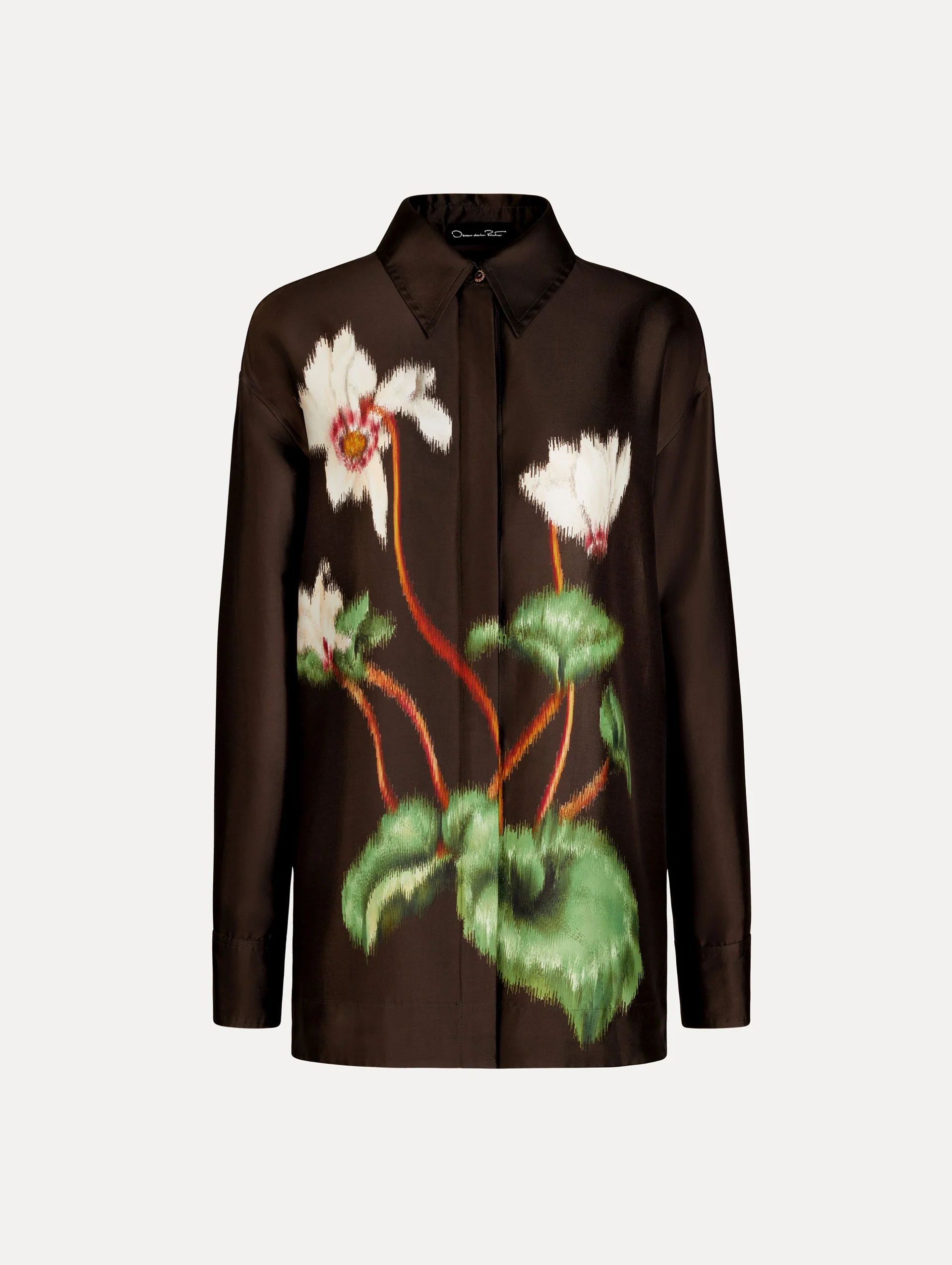 Chiné Cyclamen Silk Mikado Blouse