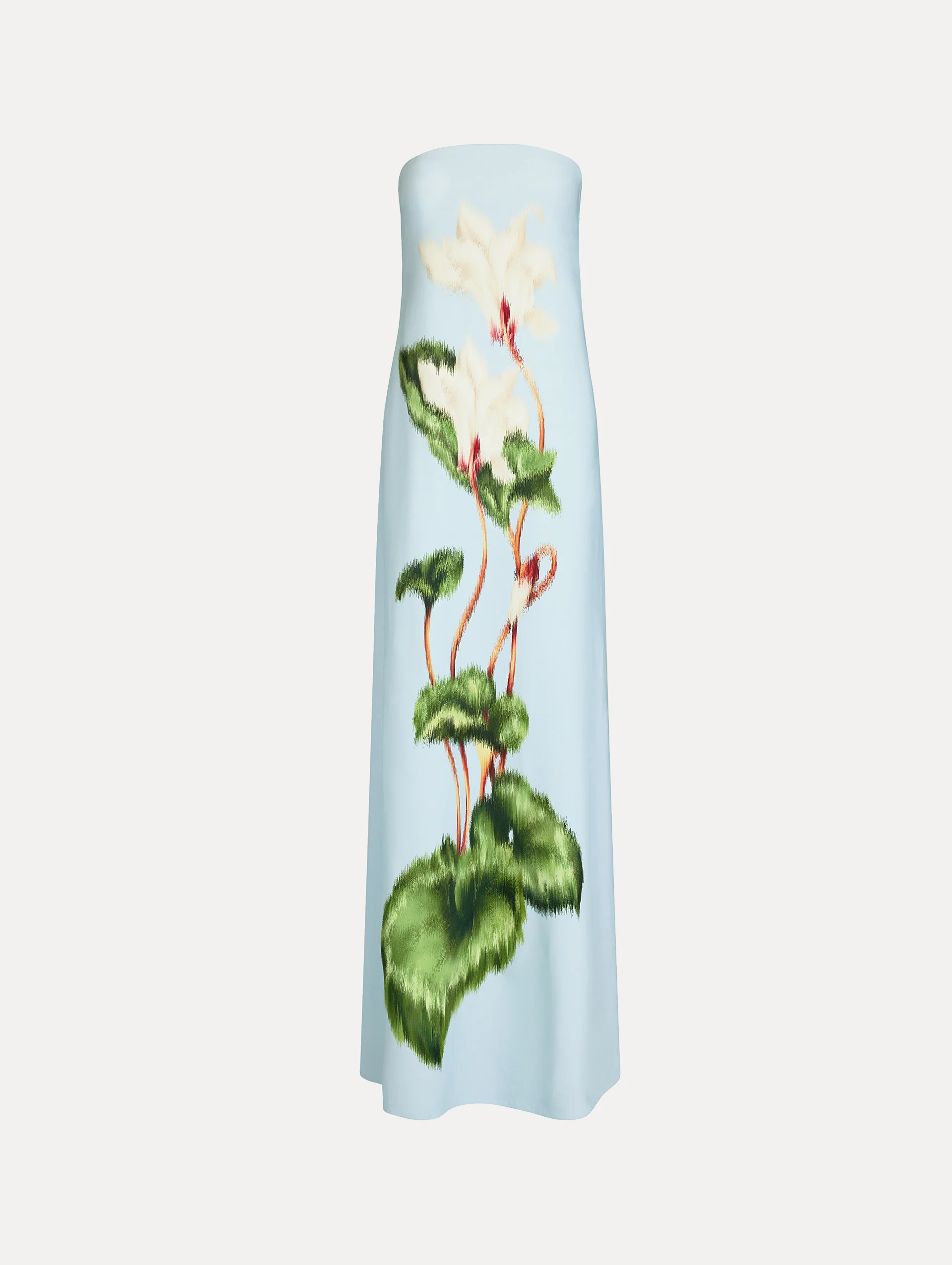 Chiné Cyclamen Strapless Gown