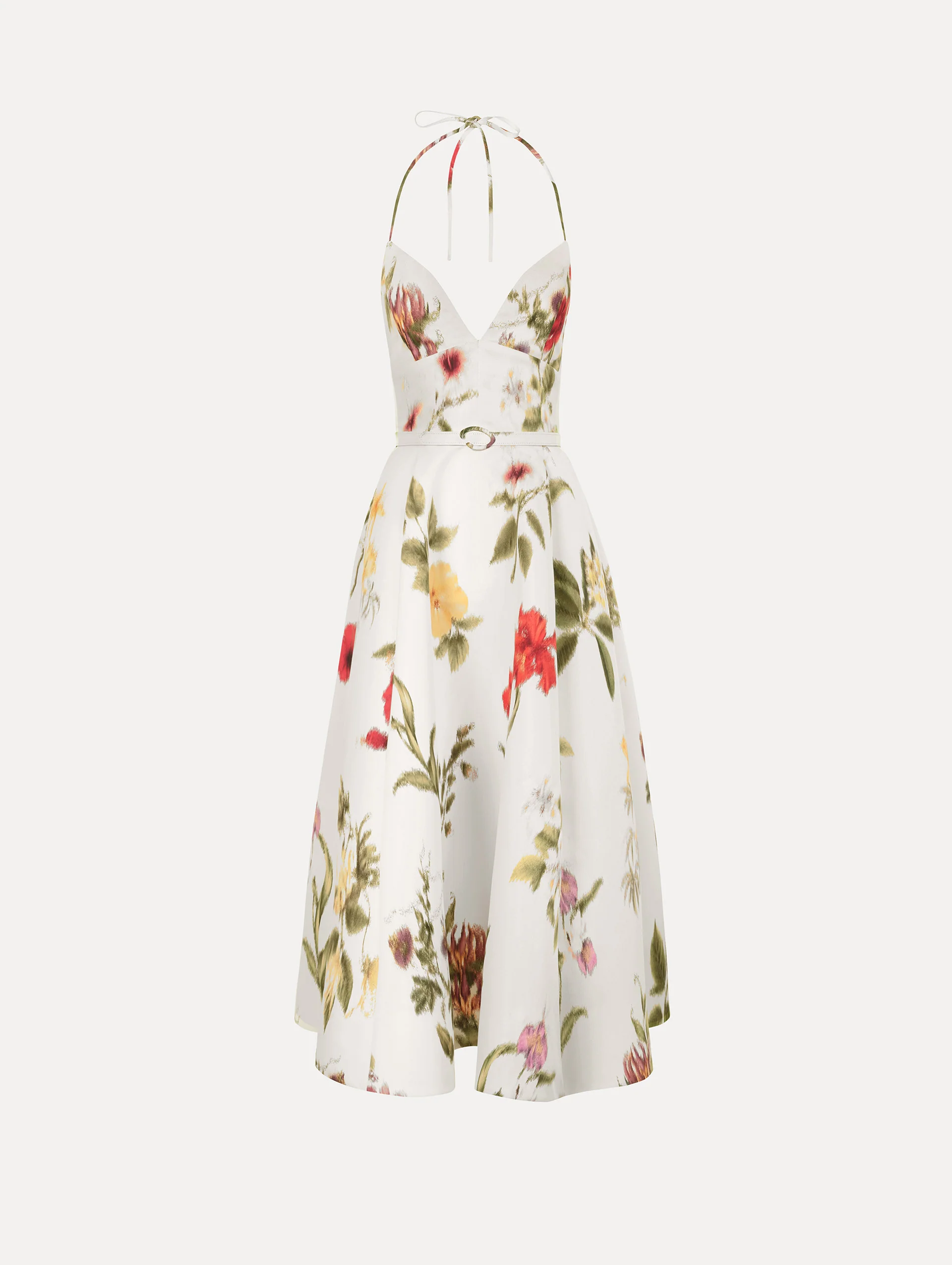 Chiné Dominican Mixed-Floral Faille Cocktail Dress