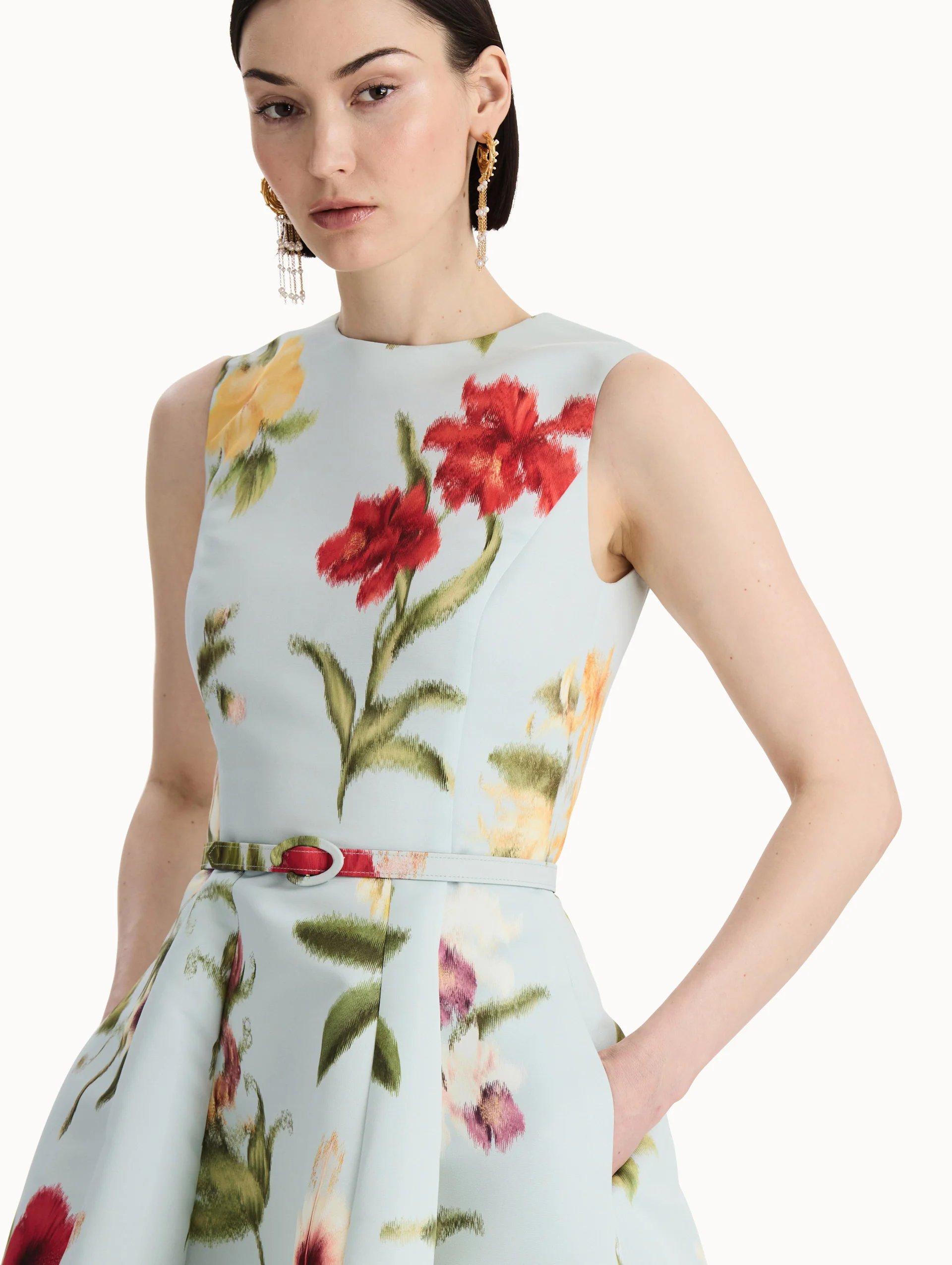 Chiné Dominican Mixed-Floral Faille Dress - Image 5