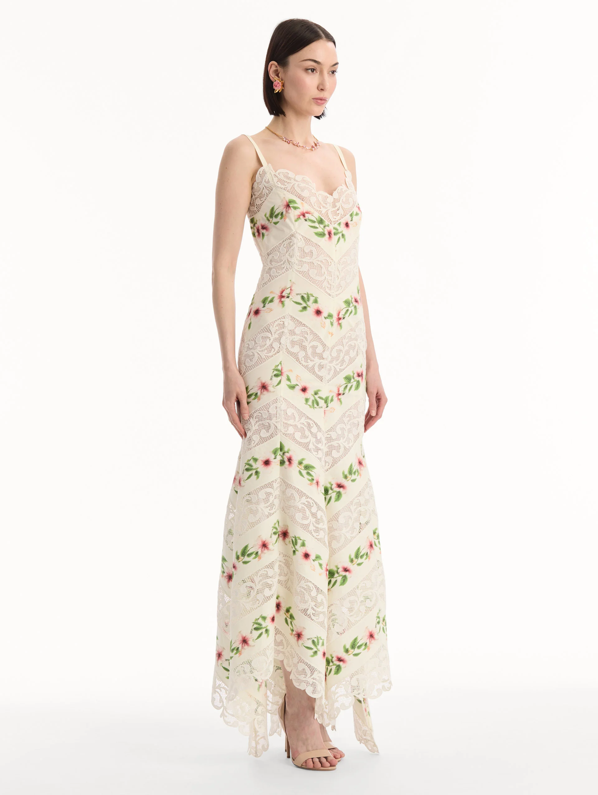 Chiné Hibiscus Striped Cotton Poplin Dress - Image 4