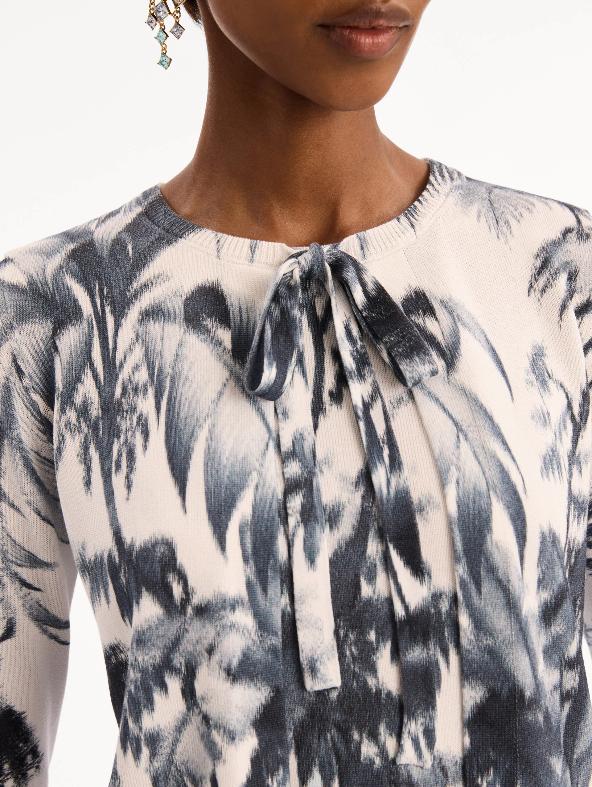 Chiné Palm Leaves Cardigan - Image 5