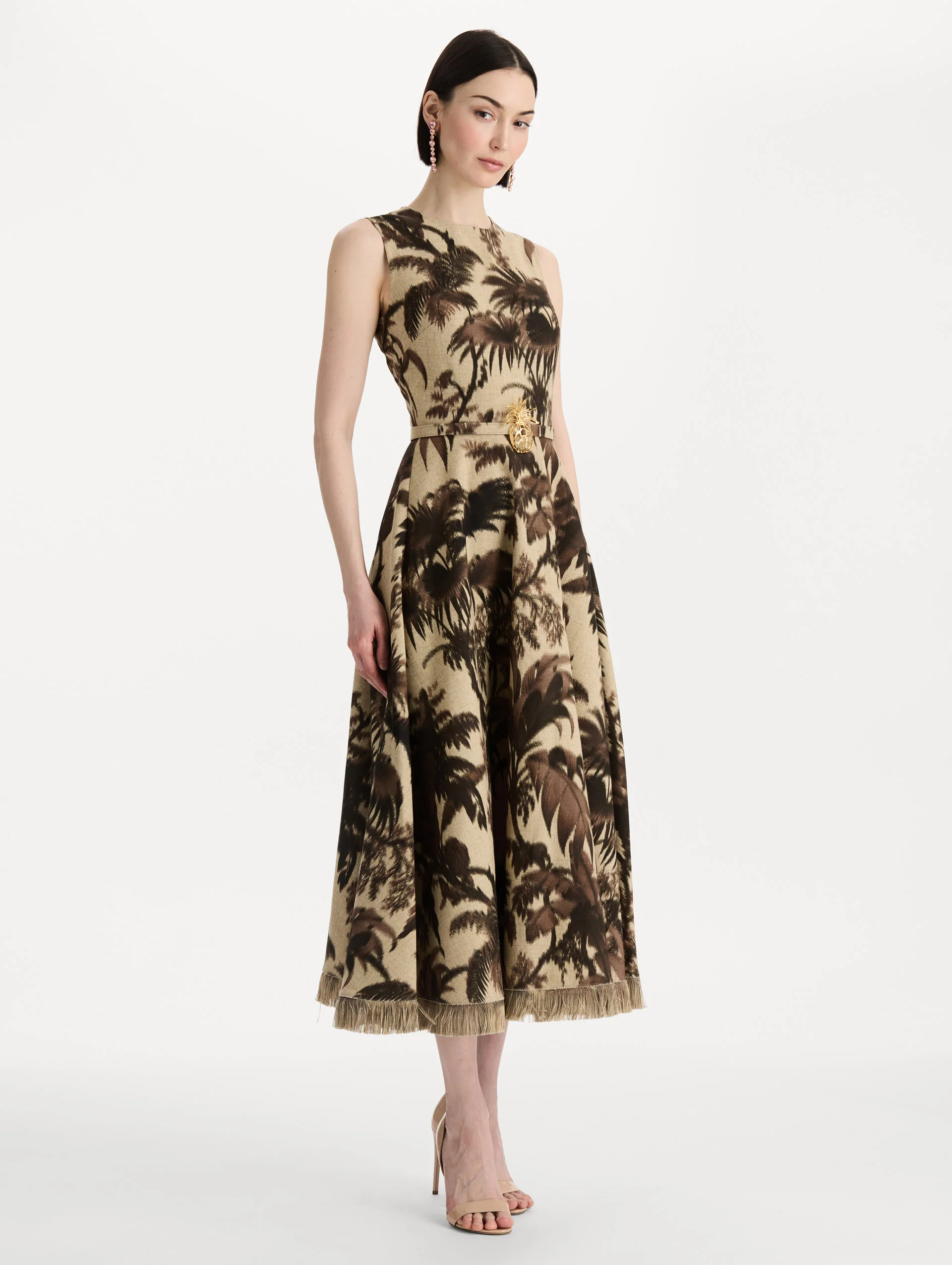Chiné Palm Leaves Dress - Image 4