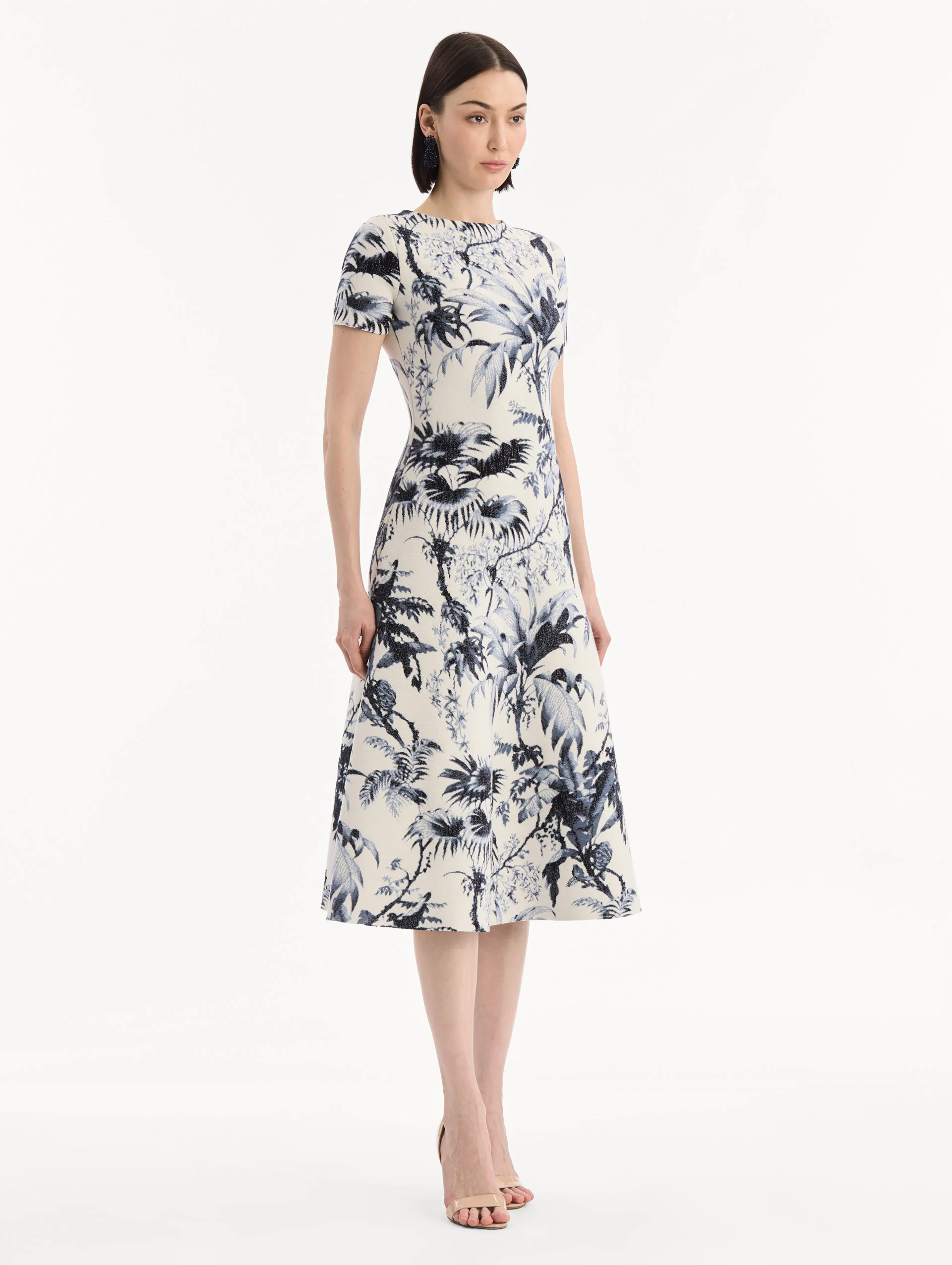 Chiné Palm Leaves Knit Dress - Image 4