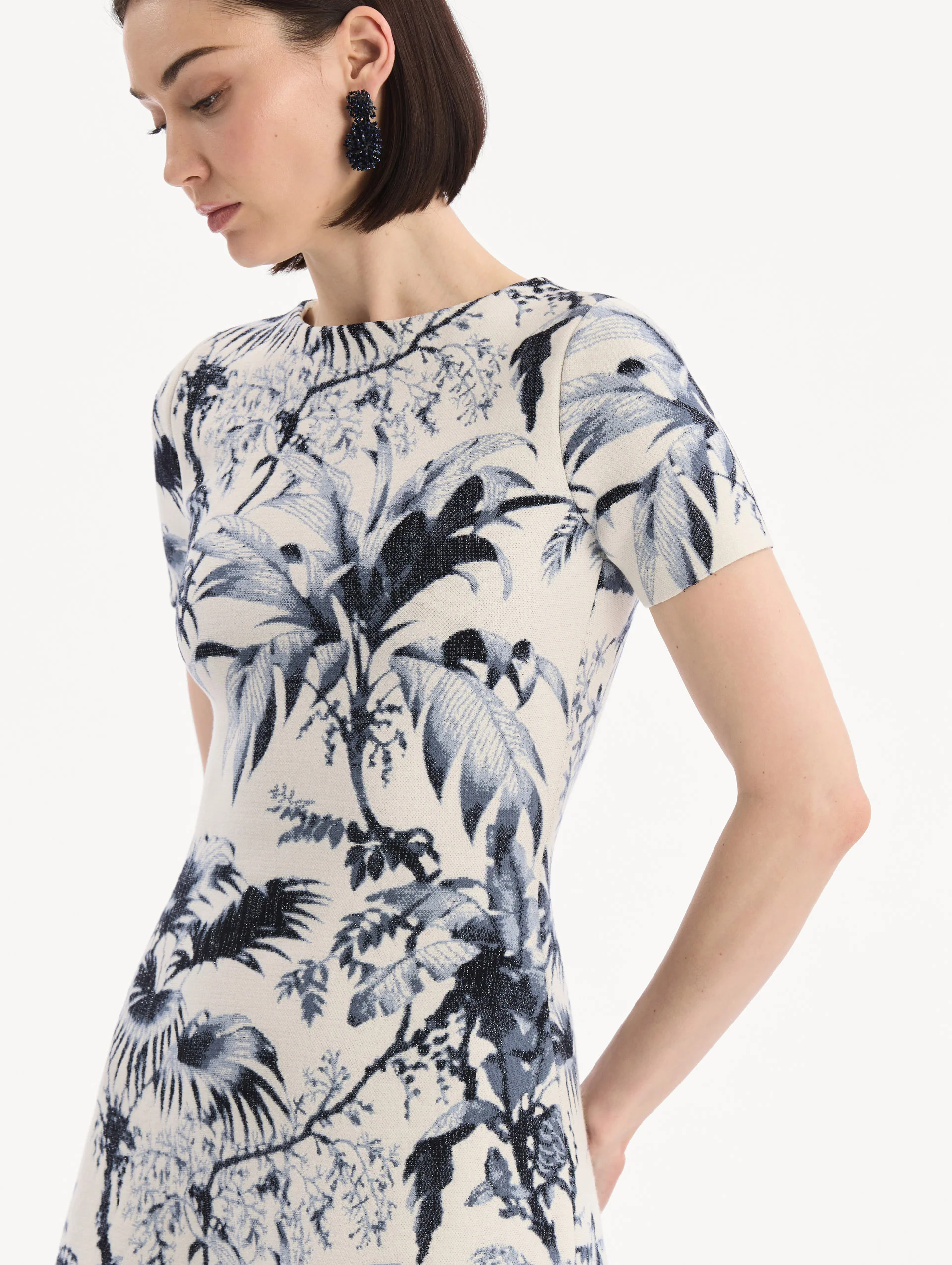 Chiné Palm Leaves Knit Dress - Image 5
