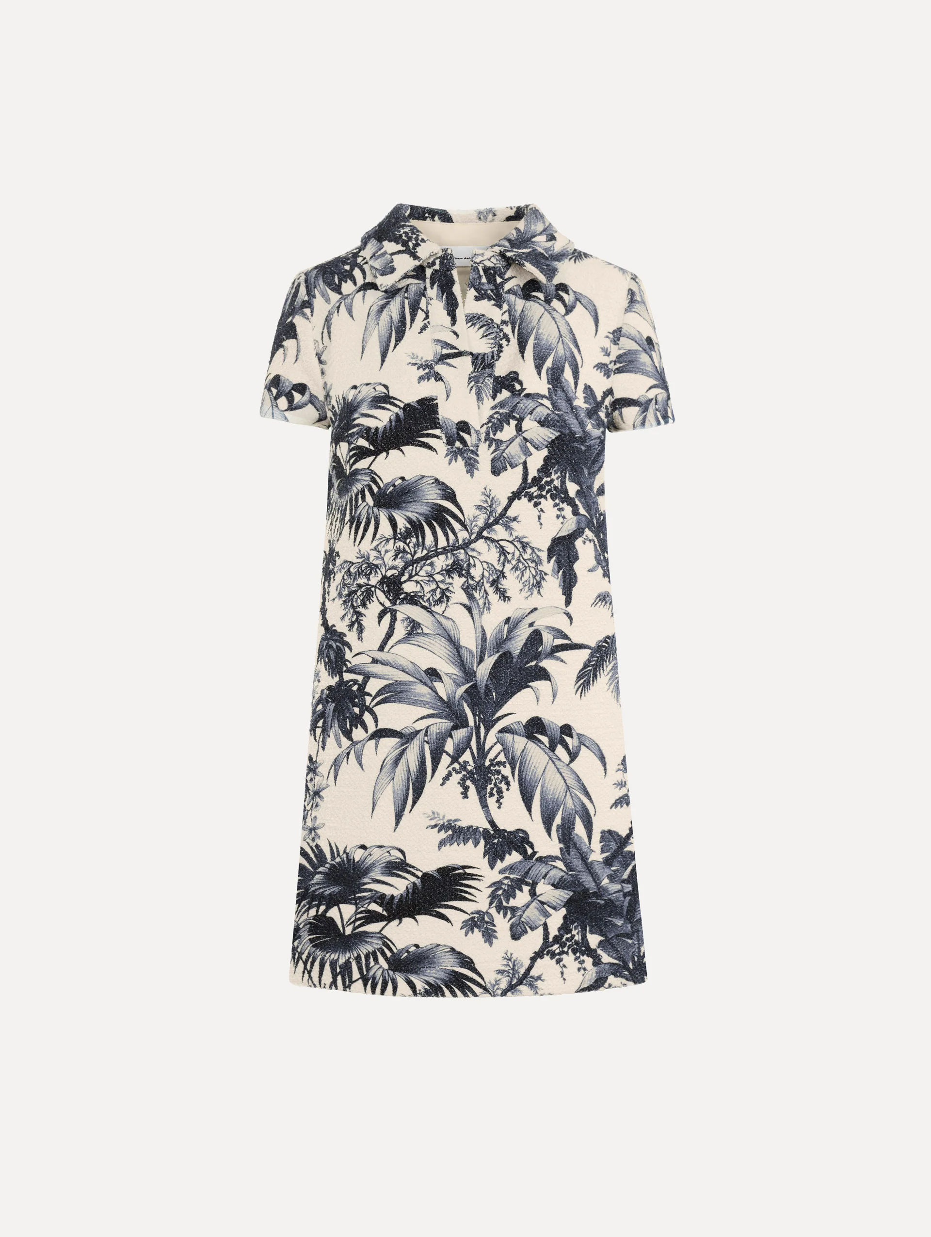 Chiné Palm Leaves Shift Dress