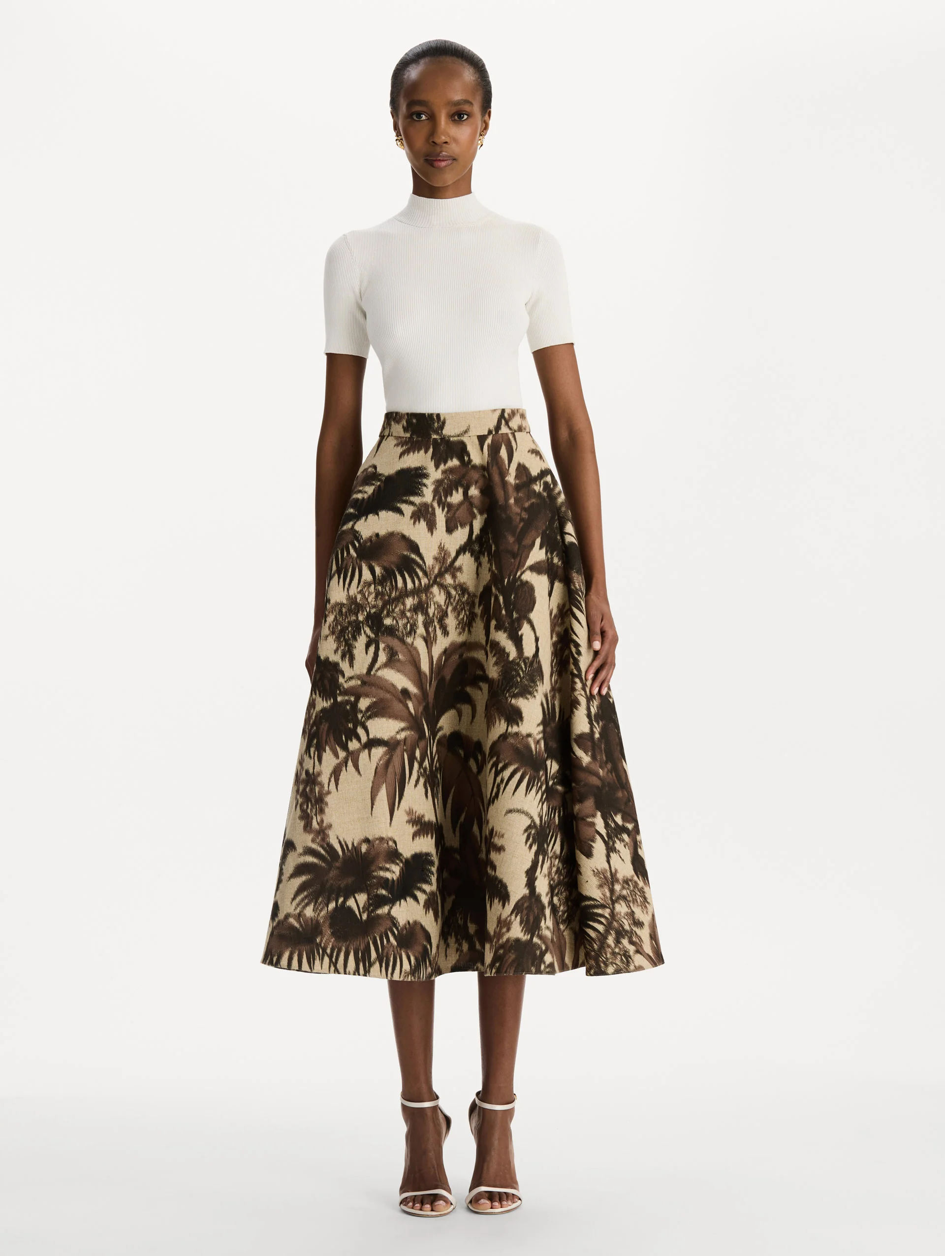 Chiné Palm Leaves Skirt - Image 2