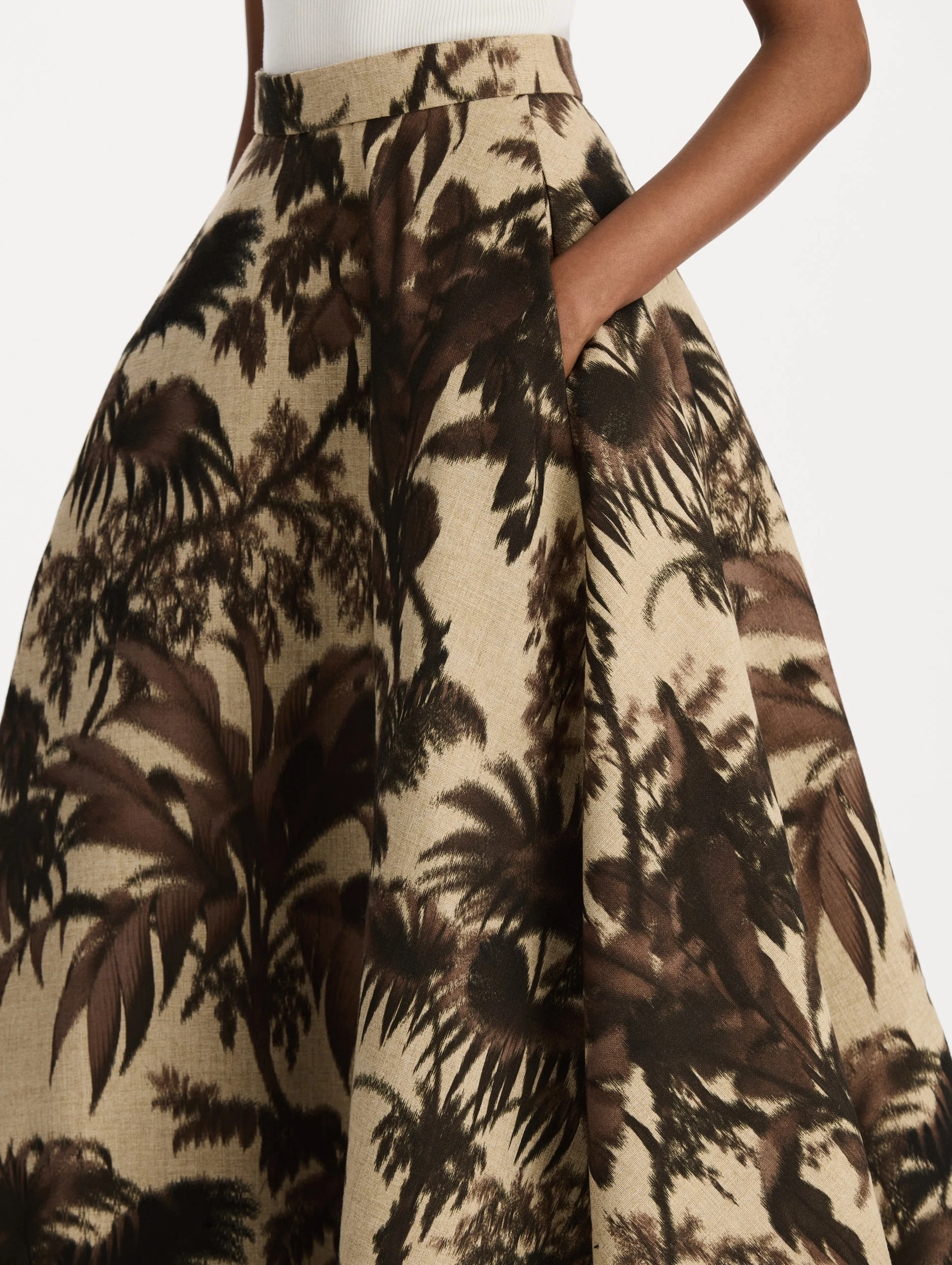 Chiné Palm Leaves Skirt - Image 6