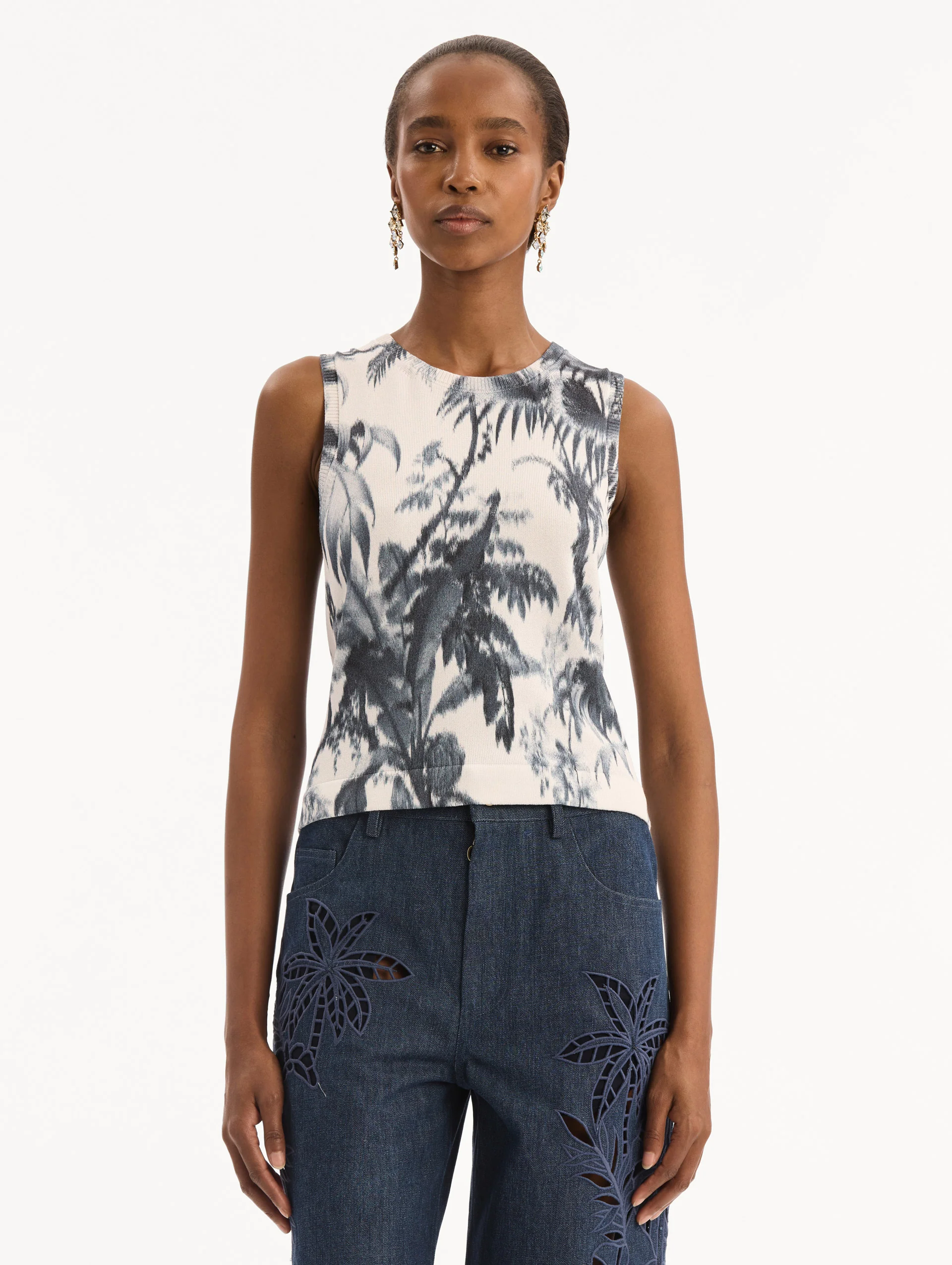 Chiné Palm Leaves Tank - Image 2