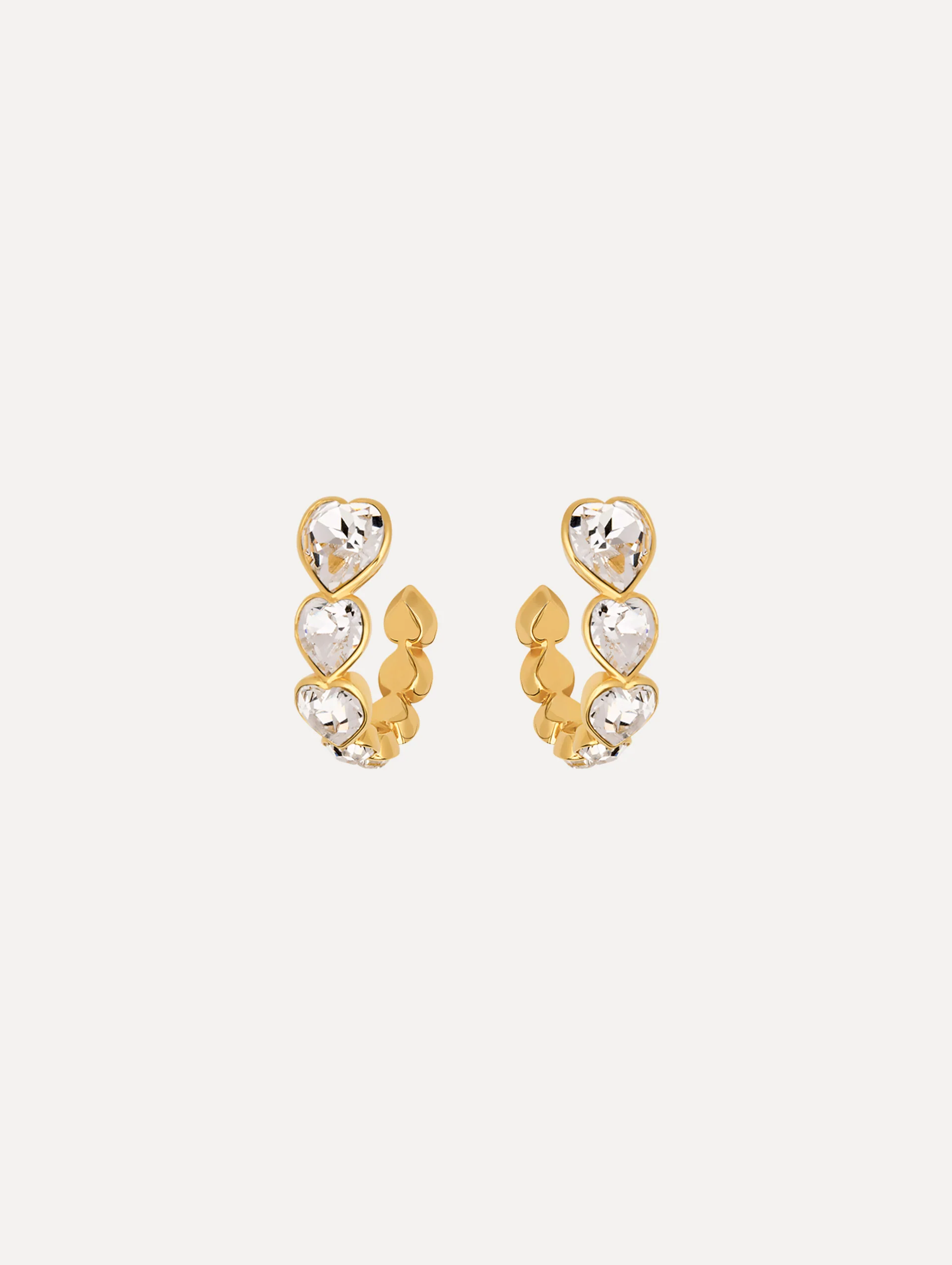 Crystal Heart Hoop Earrings