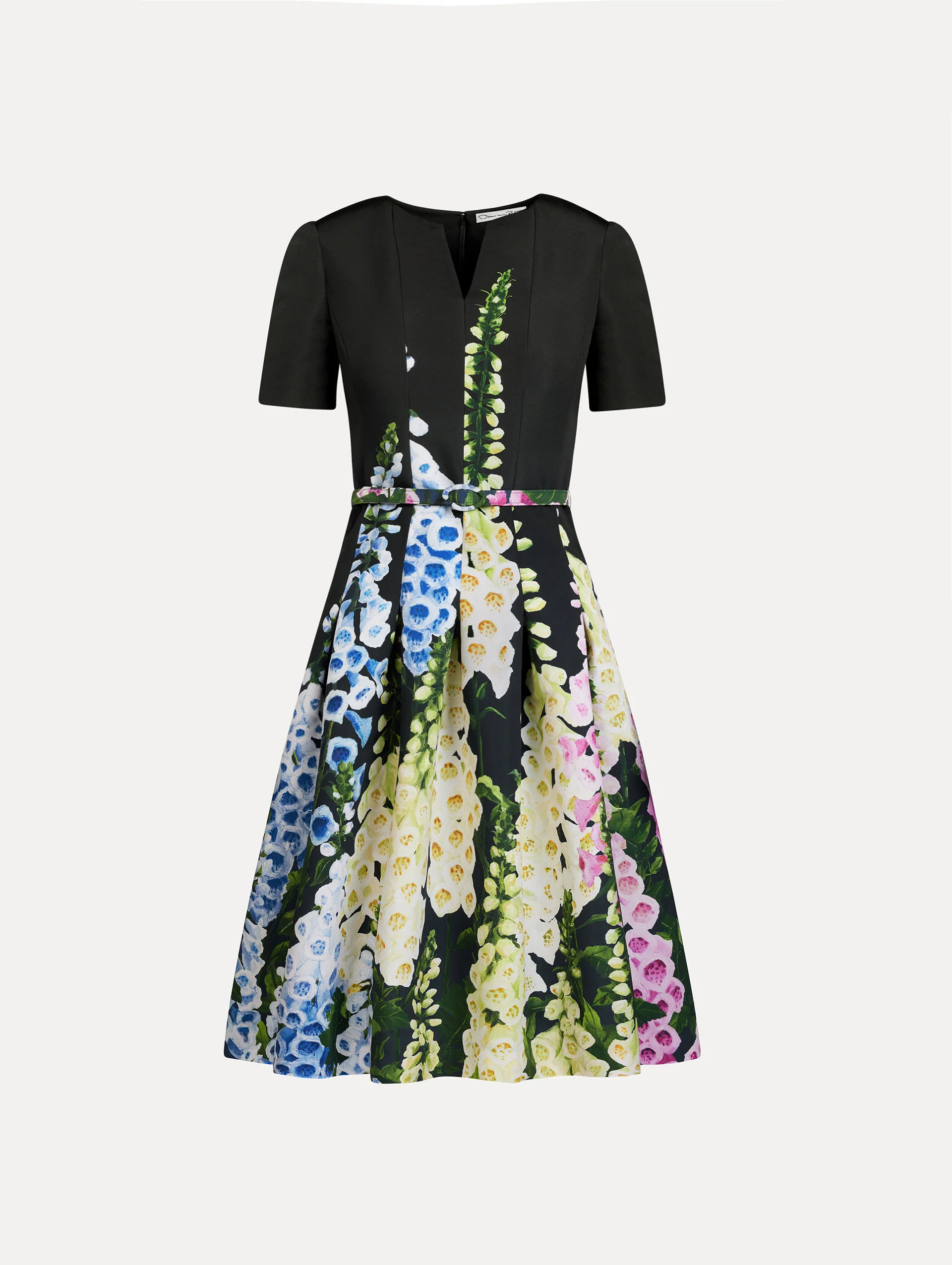 Degradé Foxglove Split-Neck Dress