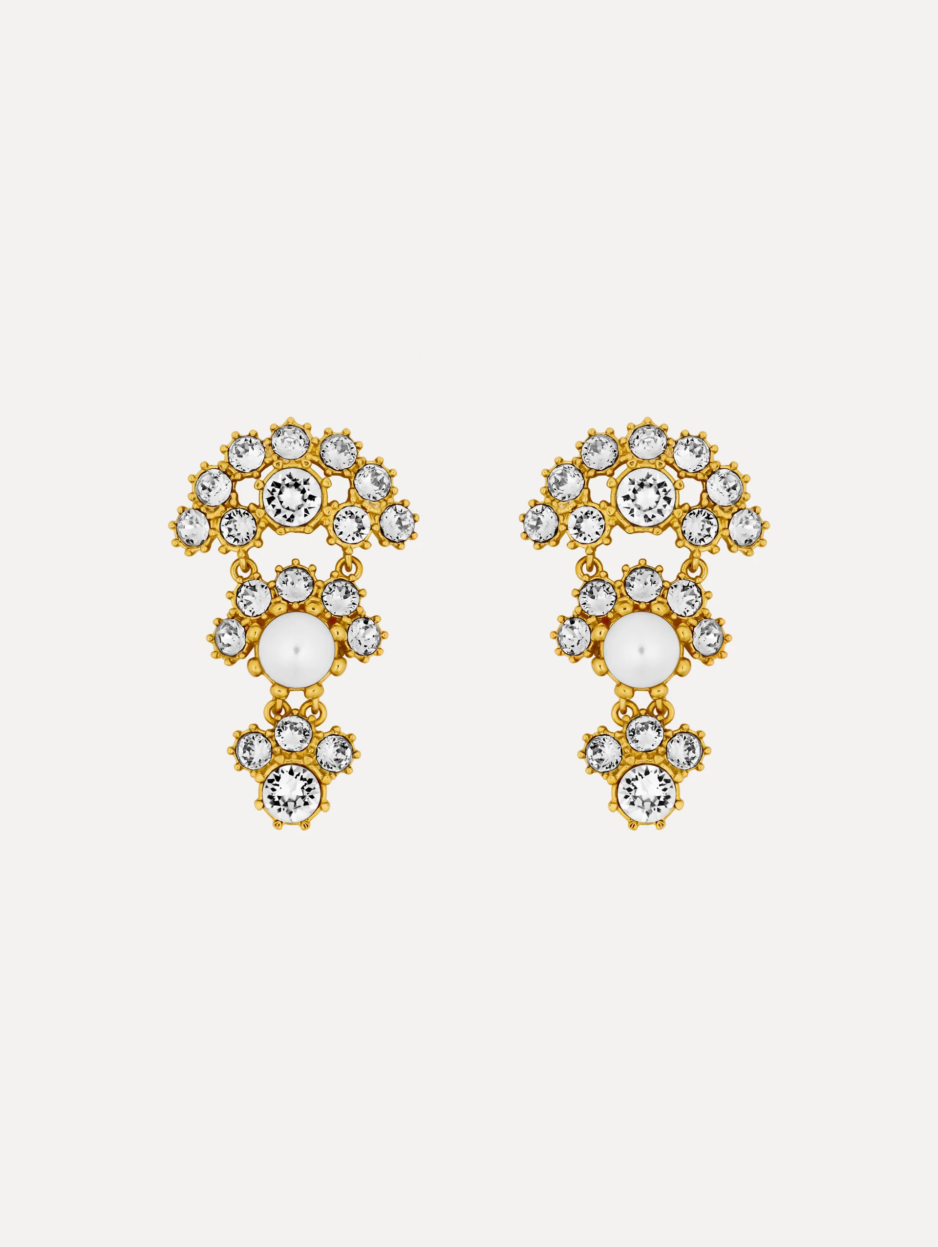 Faceted Crystal Arch Drop Earrings
