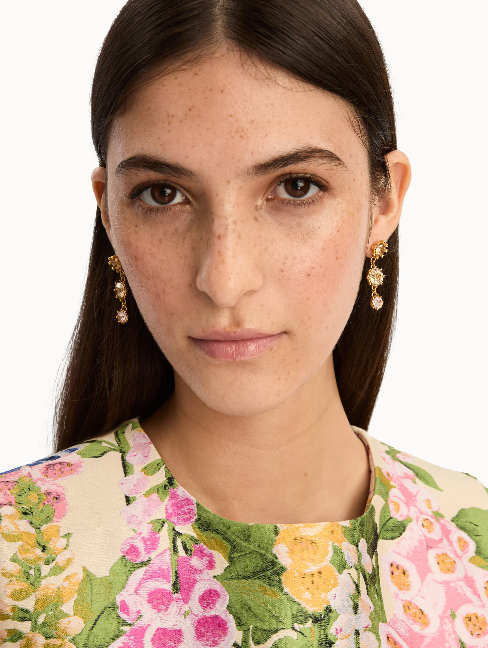 Faceted Crystal Drop Earrings - Image 2