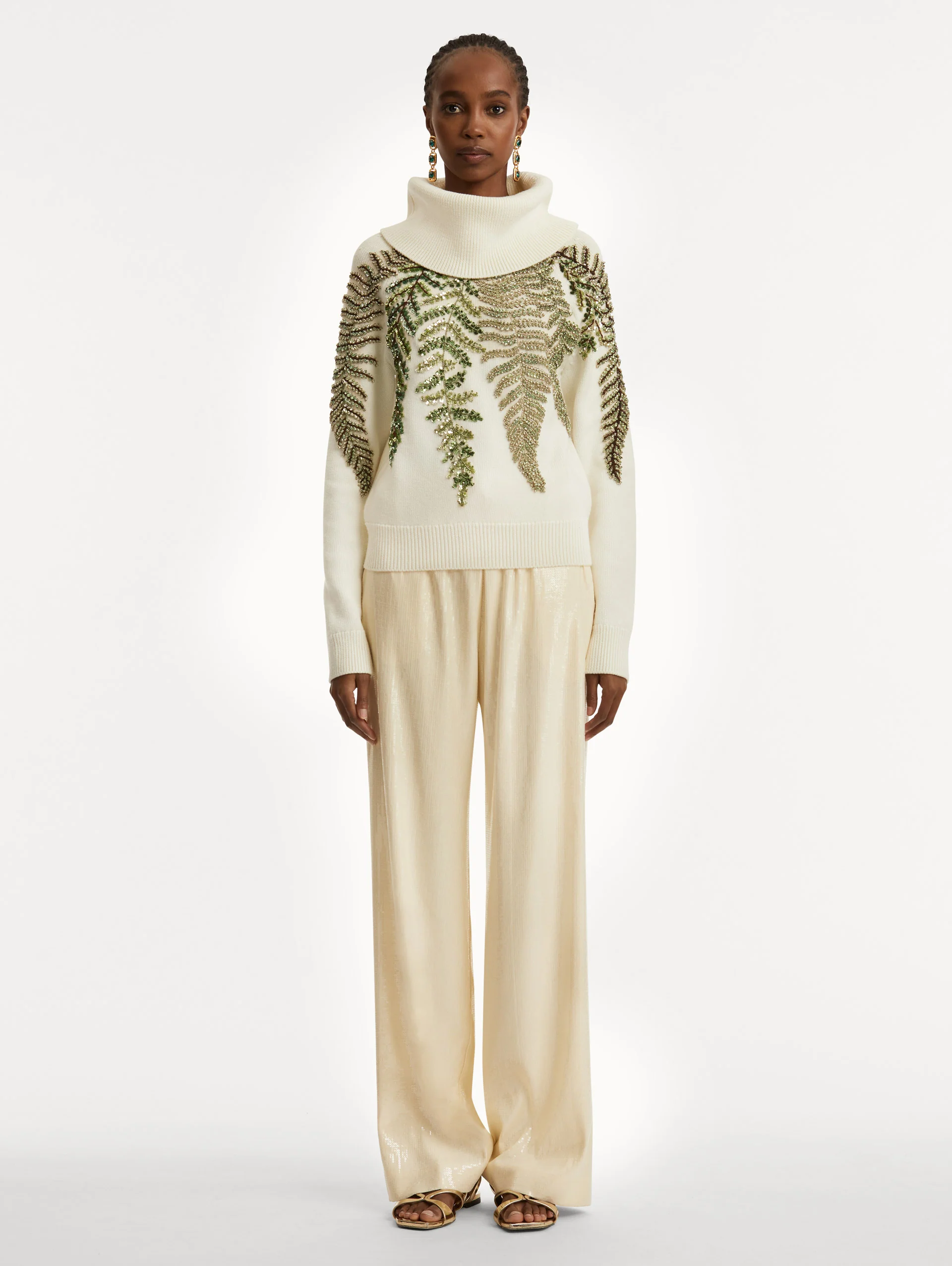 Fern Crystal Embroidered Turtleneck - Image 3