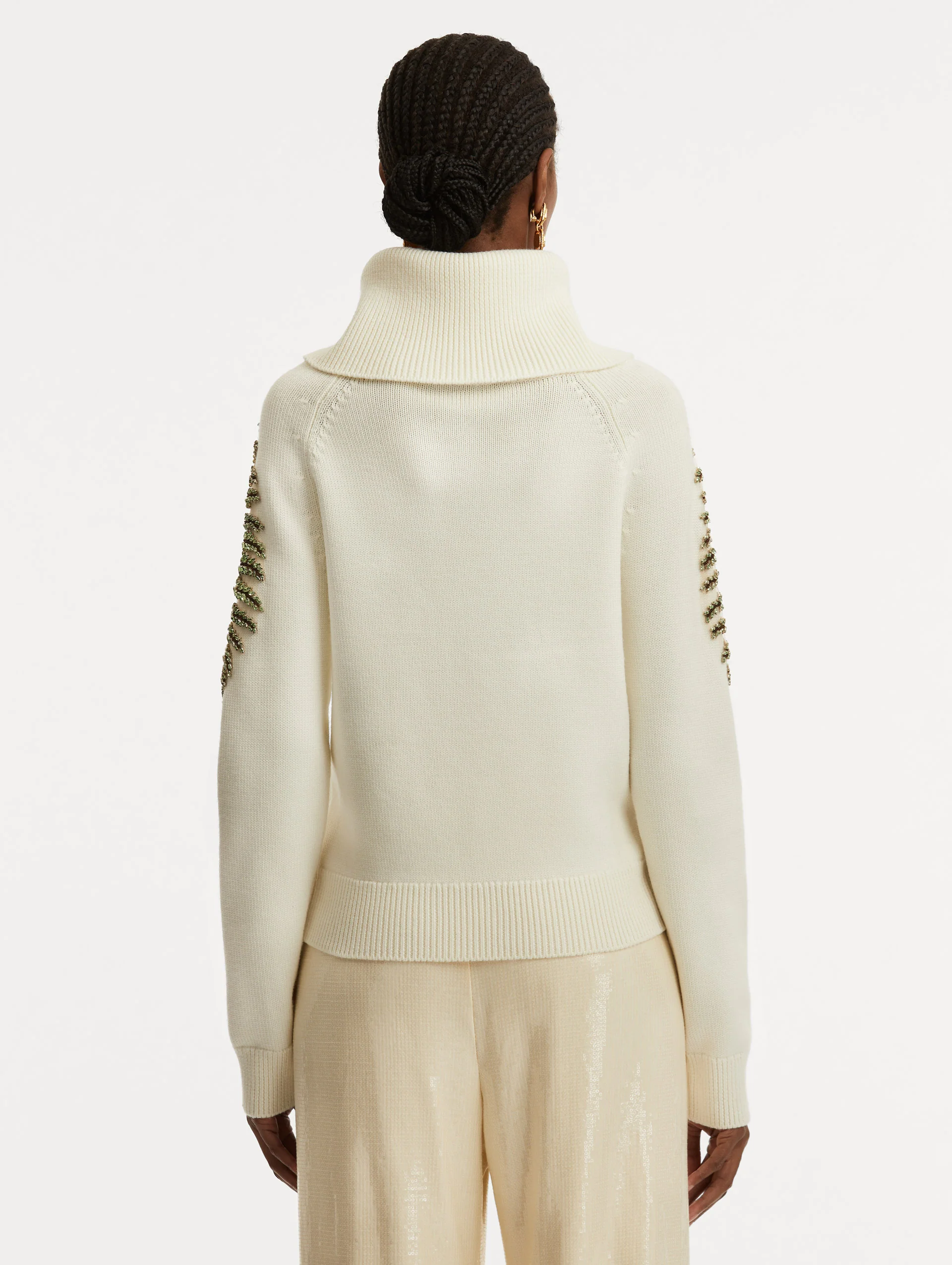 Fern Crystal Embroidered Turtleneck - Image 4