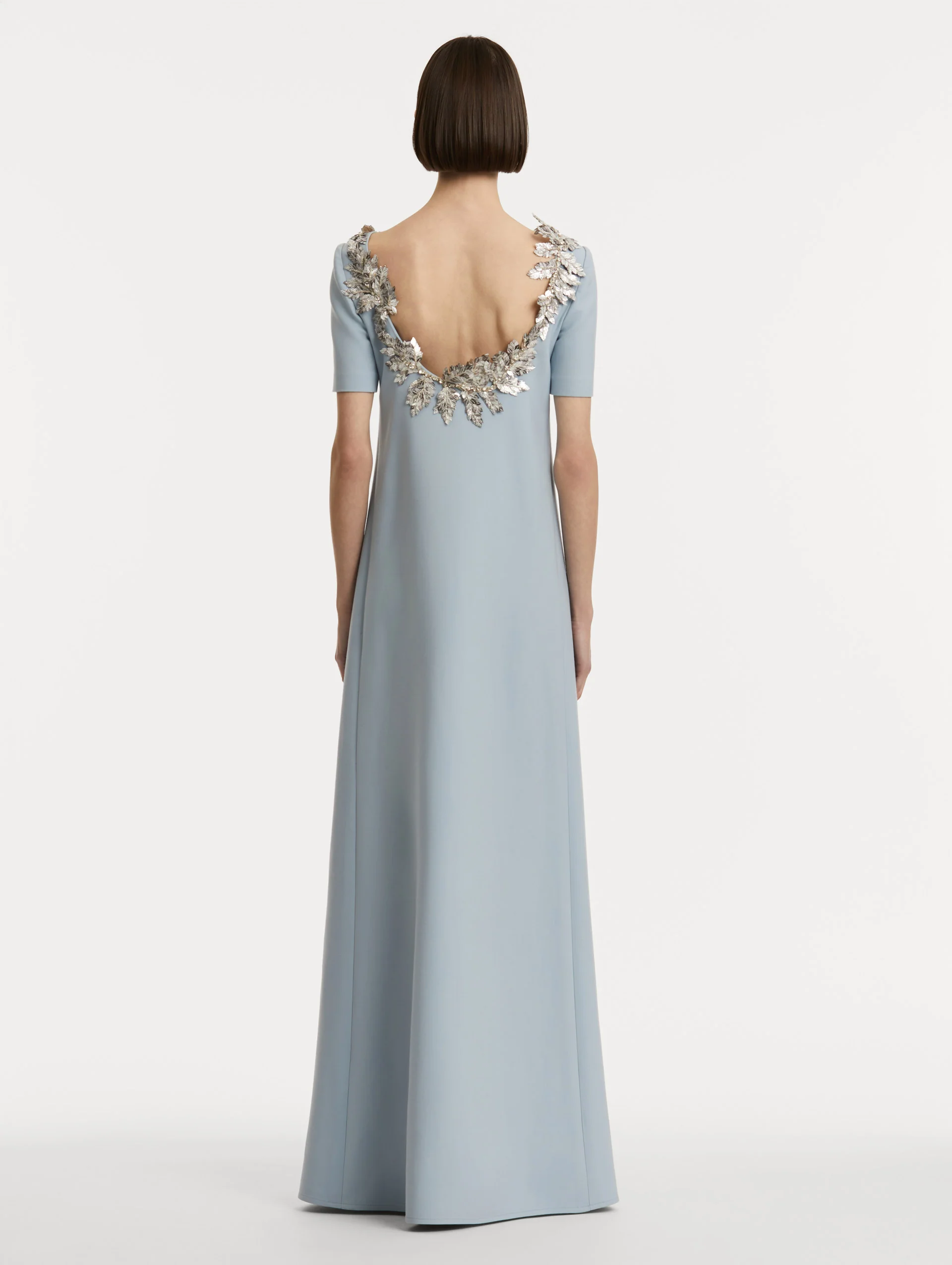 Fern Sequin Embroidered Open Back Caftan - Image 3
