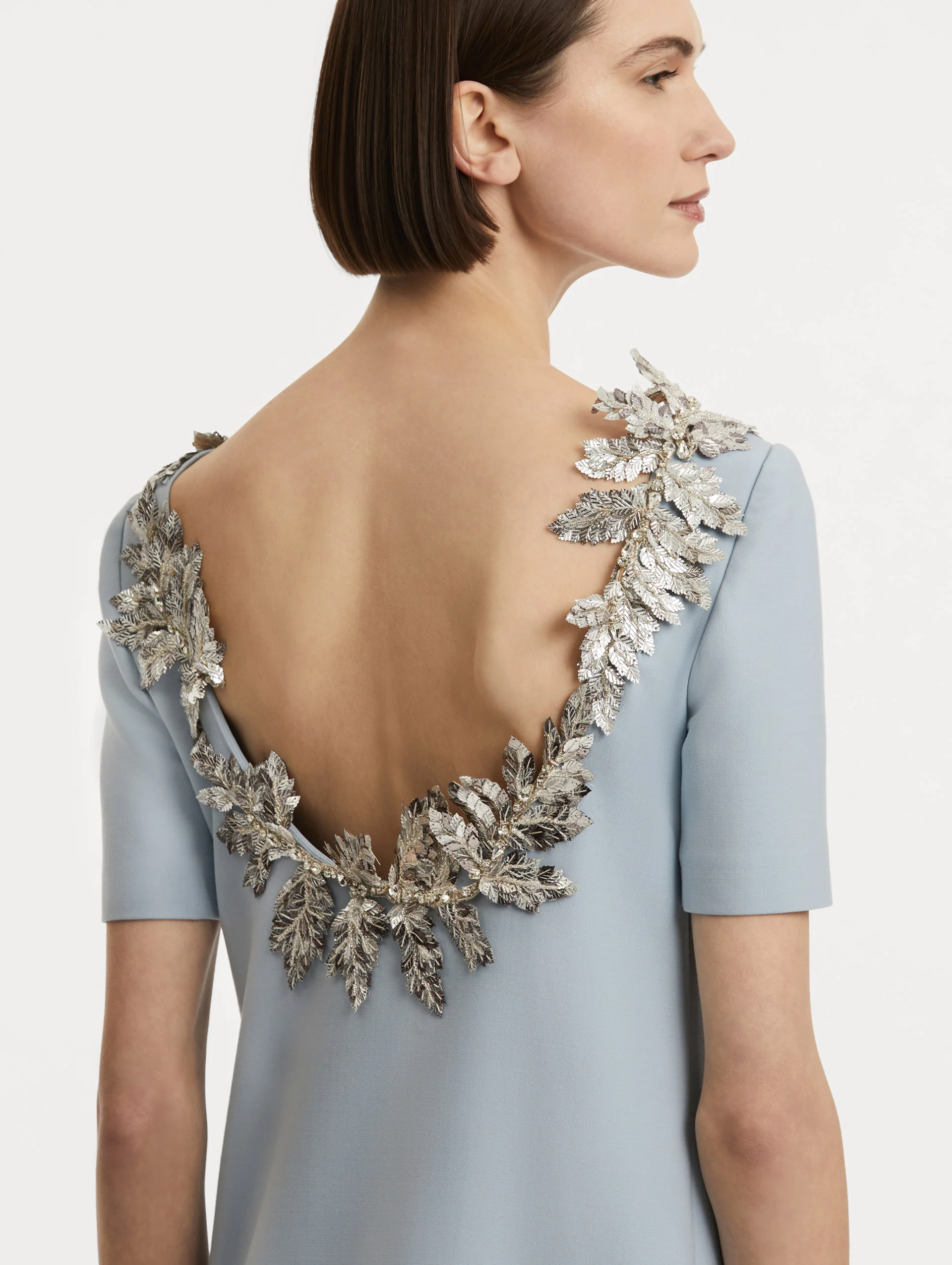 Fern Sequin Embroidered Open Back Caftan - Image 5