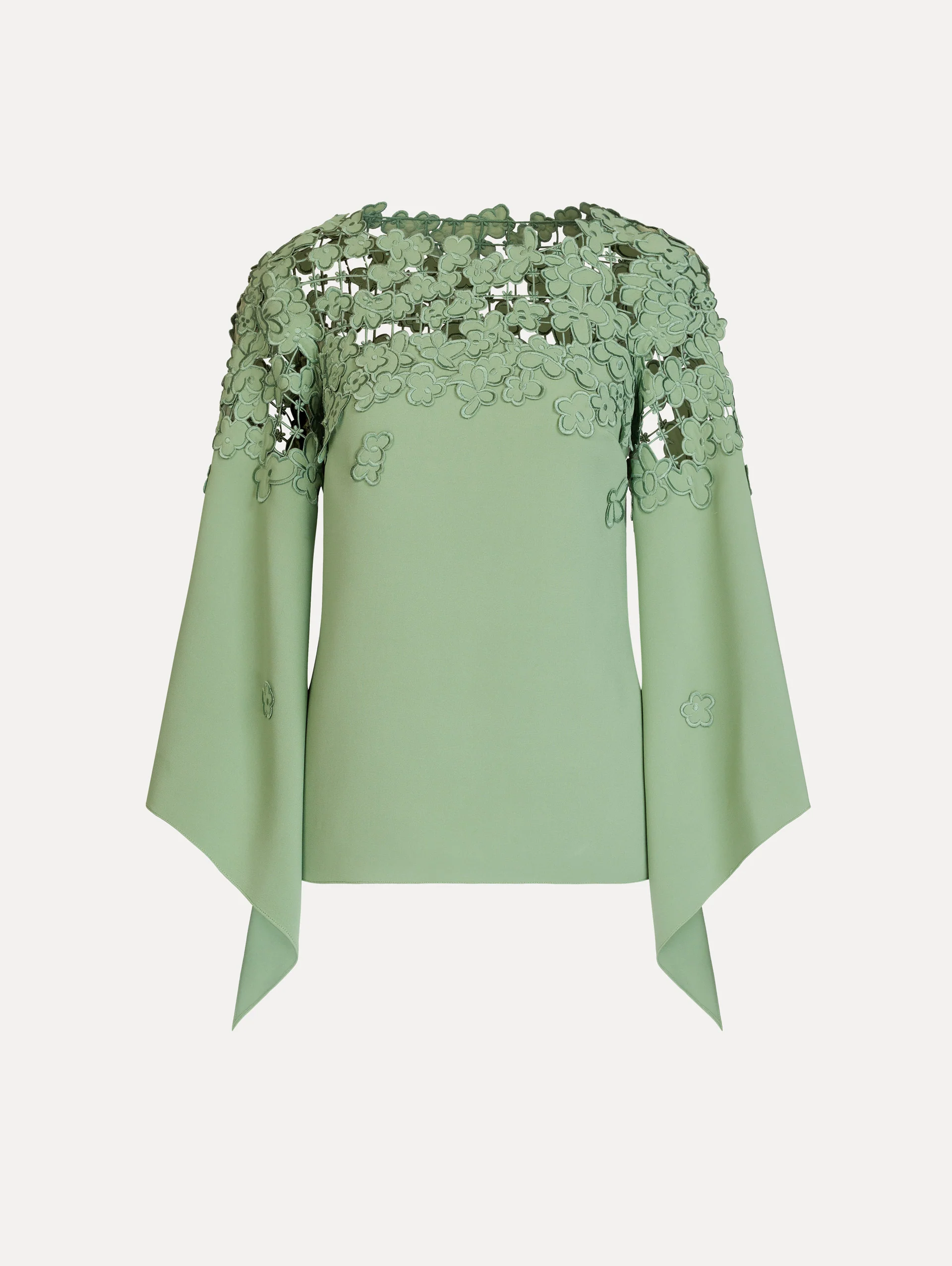 Floral Appliqué Lattice Blouse