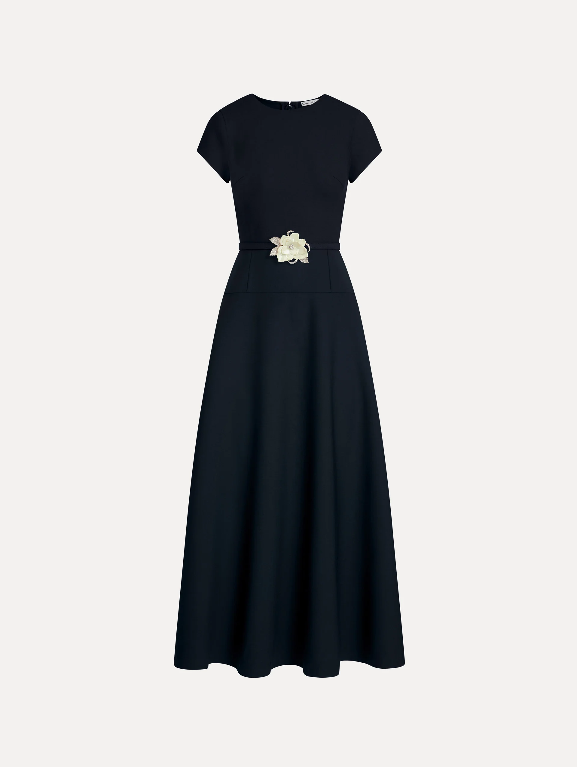 Floral Belt Short Sleeve Dress
