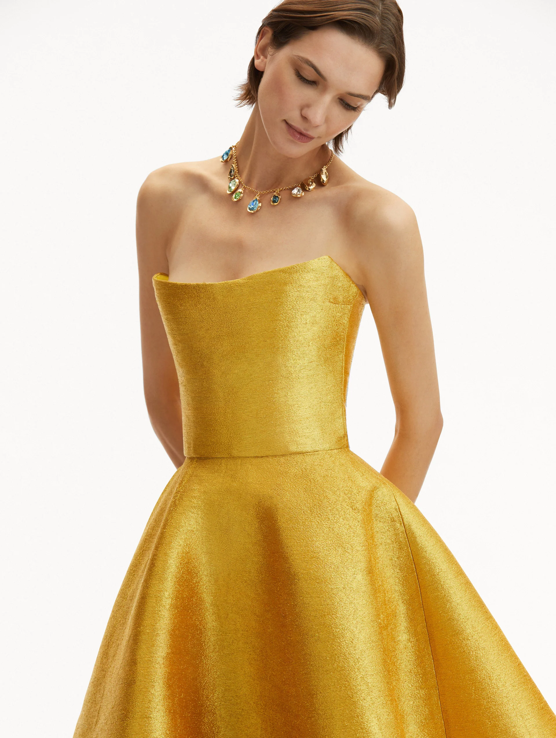 Metallic Threadwork Cocktail Dress - Image 5