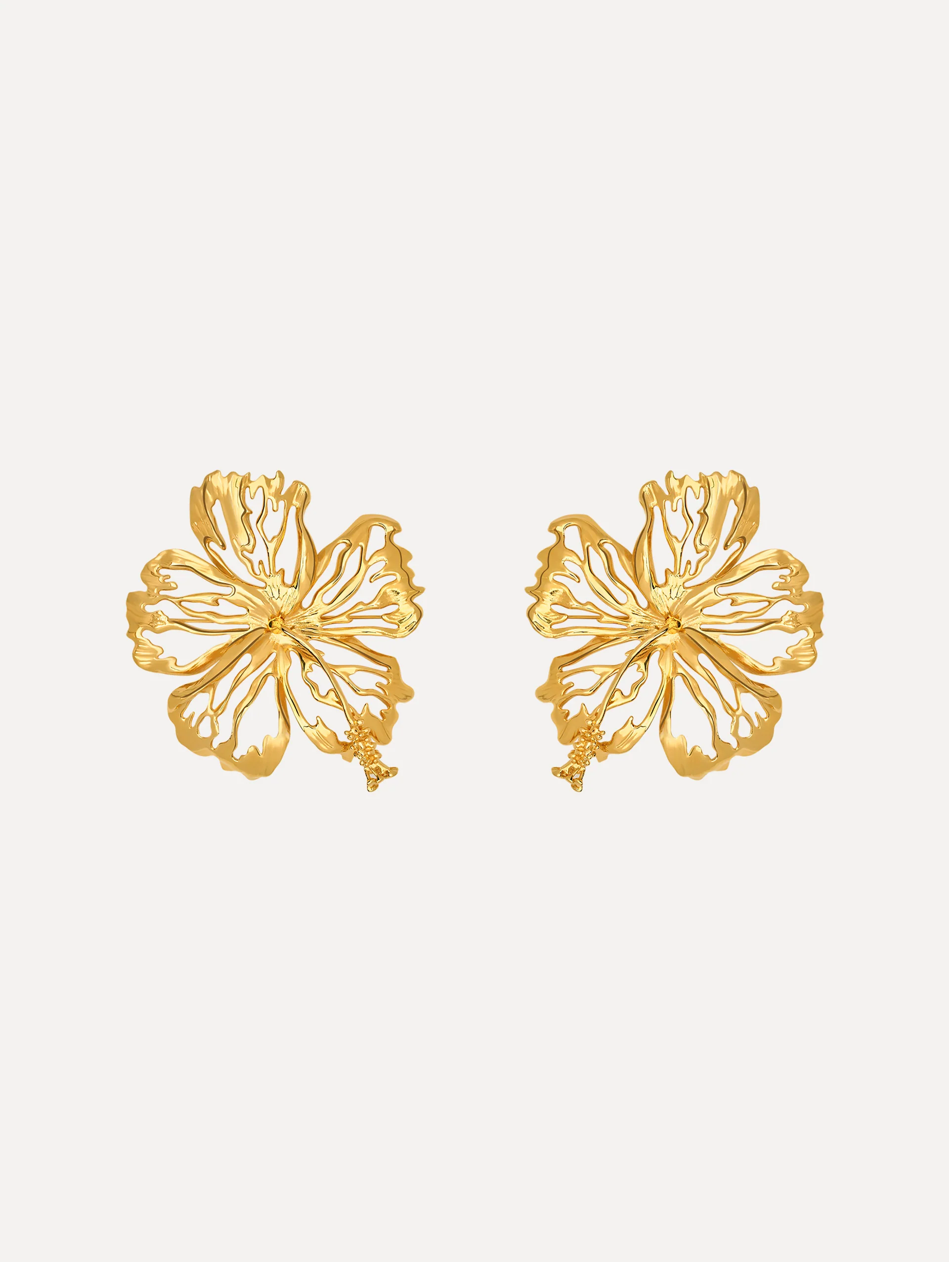 Openwork Hibiscus Earrings