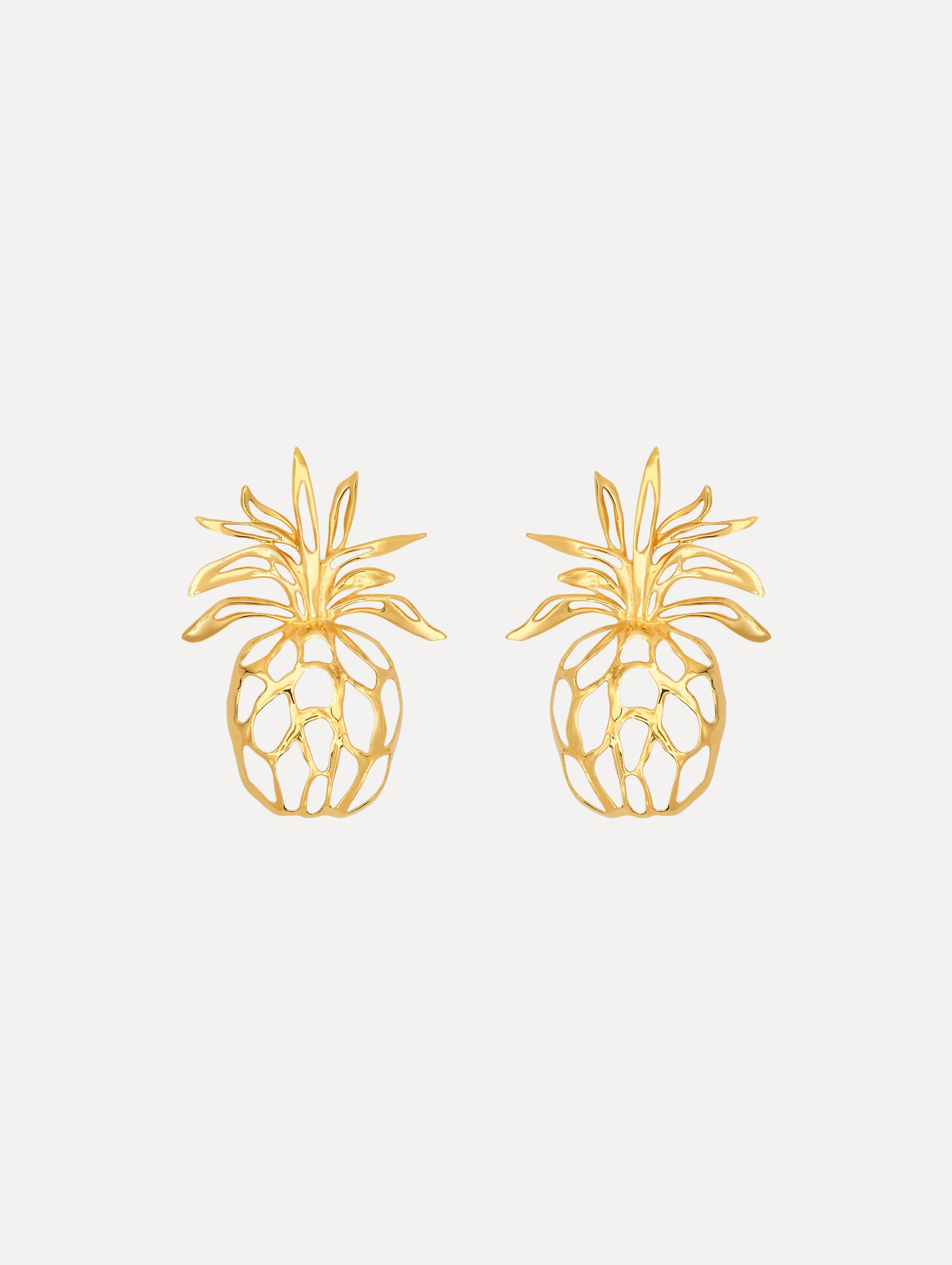 Openwork Pineapple Clip-On Earrings