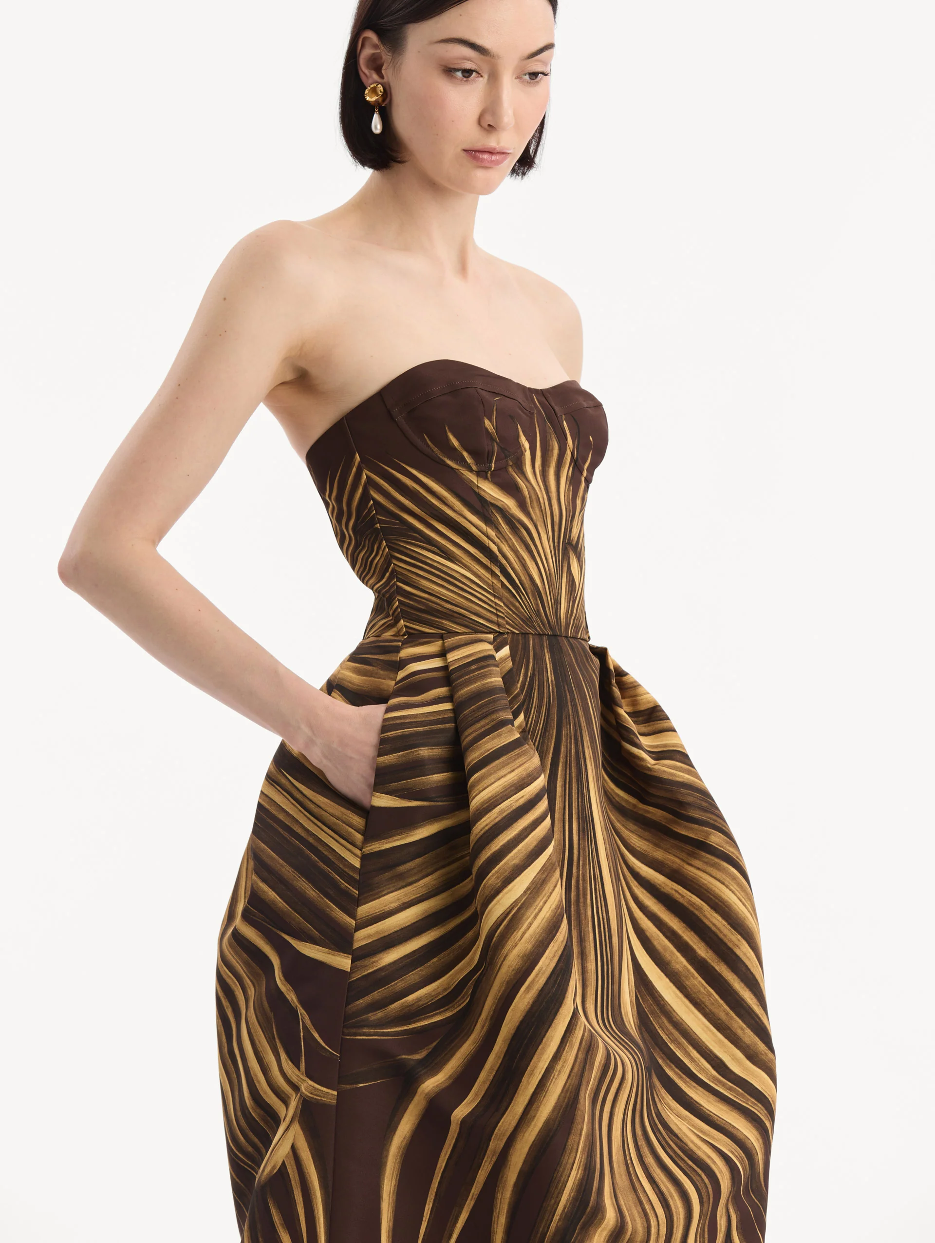 Palm Leaves Faille Gown - Image 5
