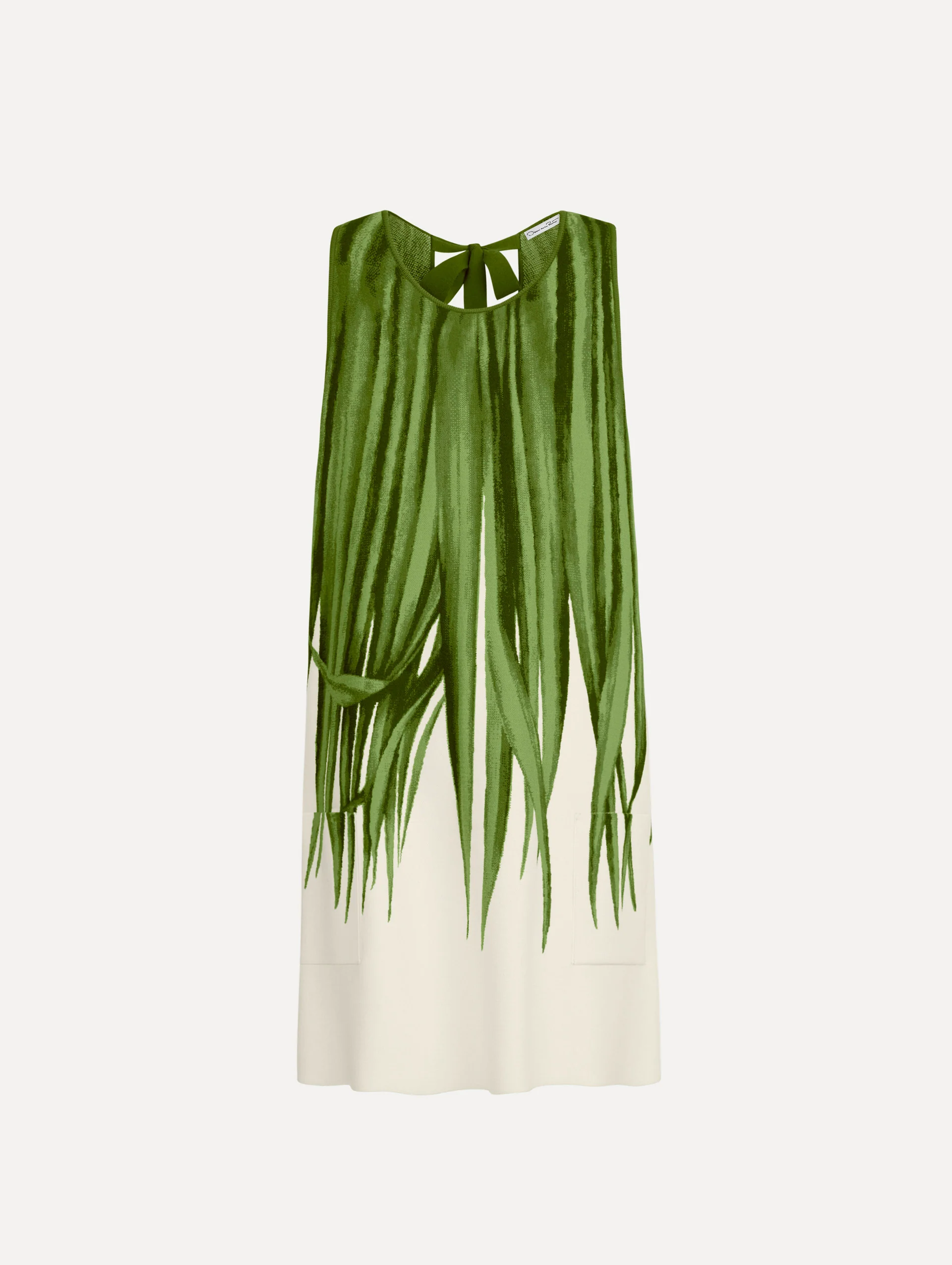 Palm Leaves Jacquard Shift Dress