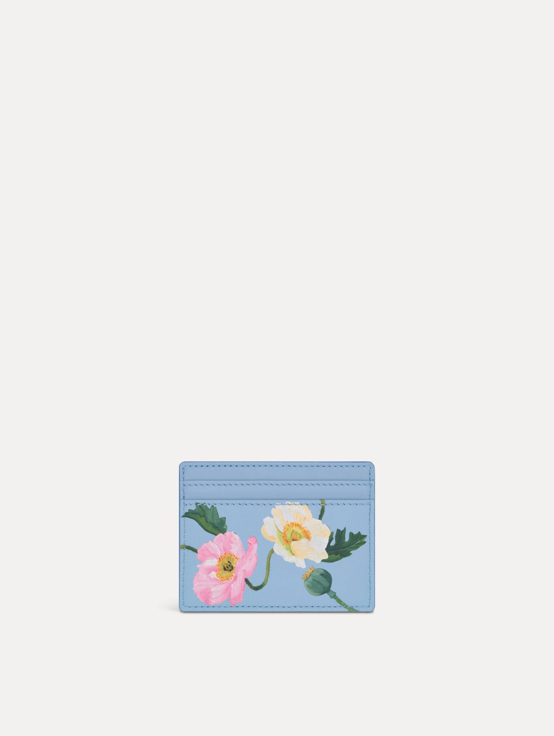 Poppy-Printed Card Case