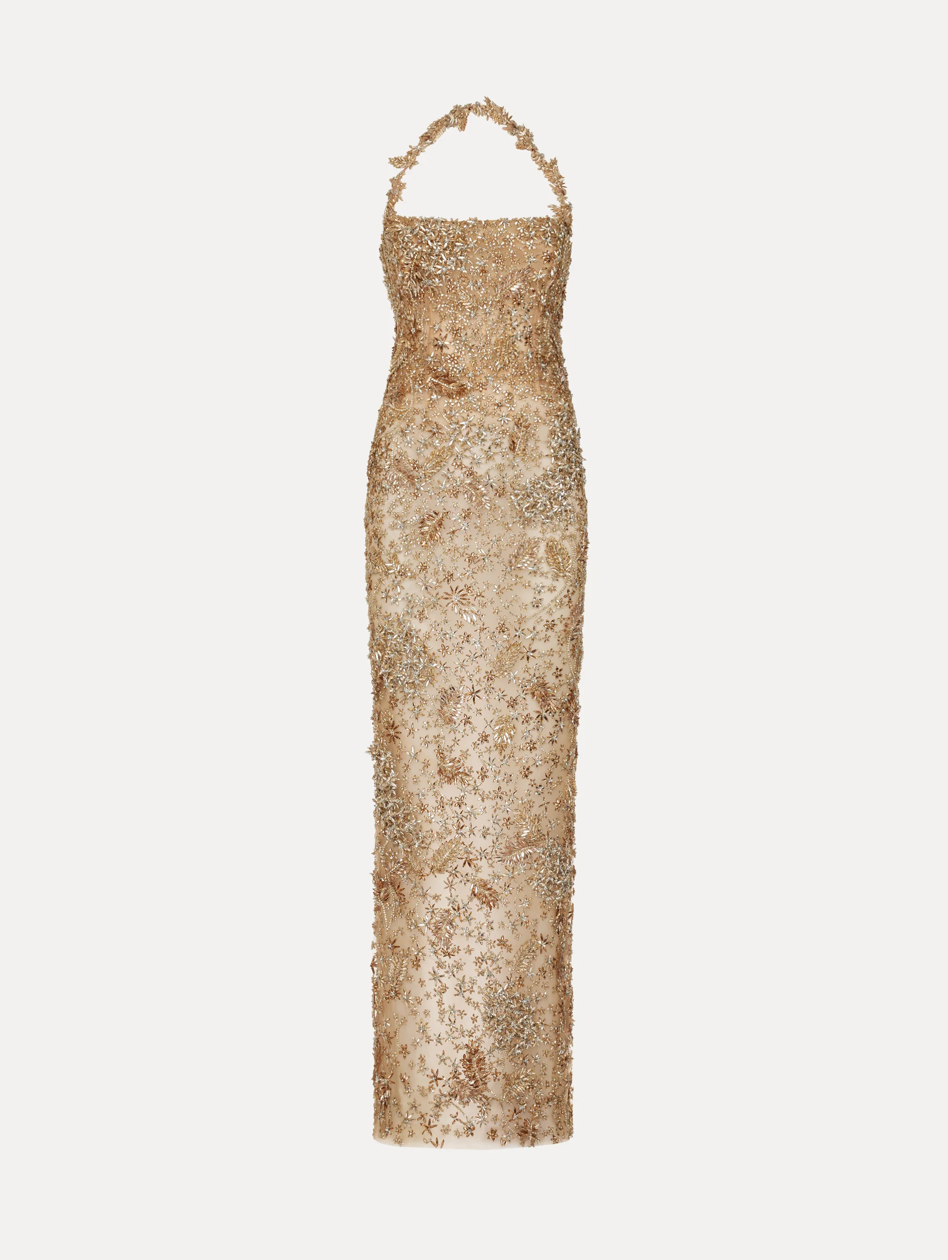 Porcelain Flower Crystal Embroidered Gown