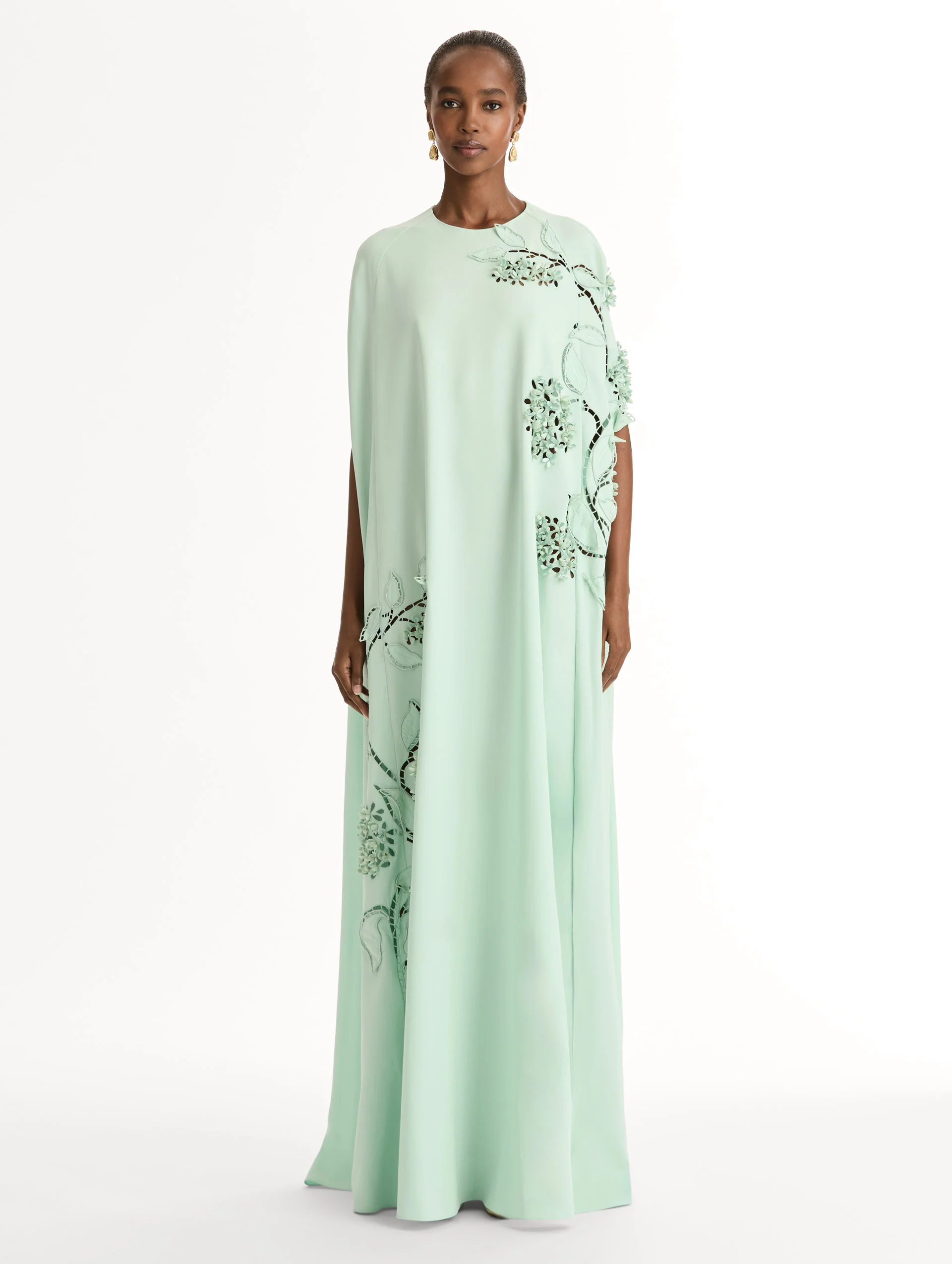 Porcelain Flower Cutout Caftan - Image 2