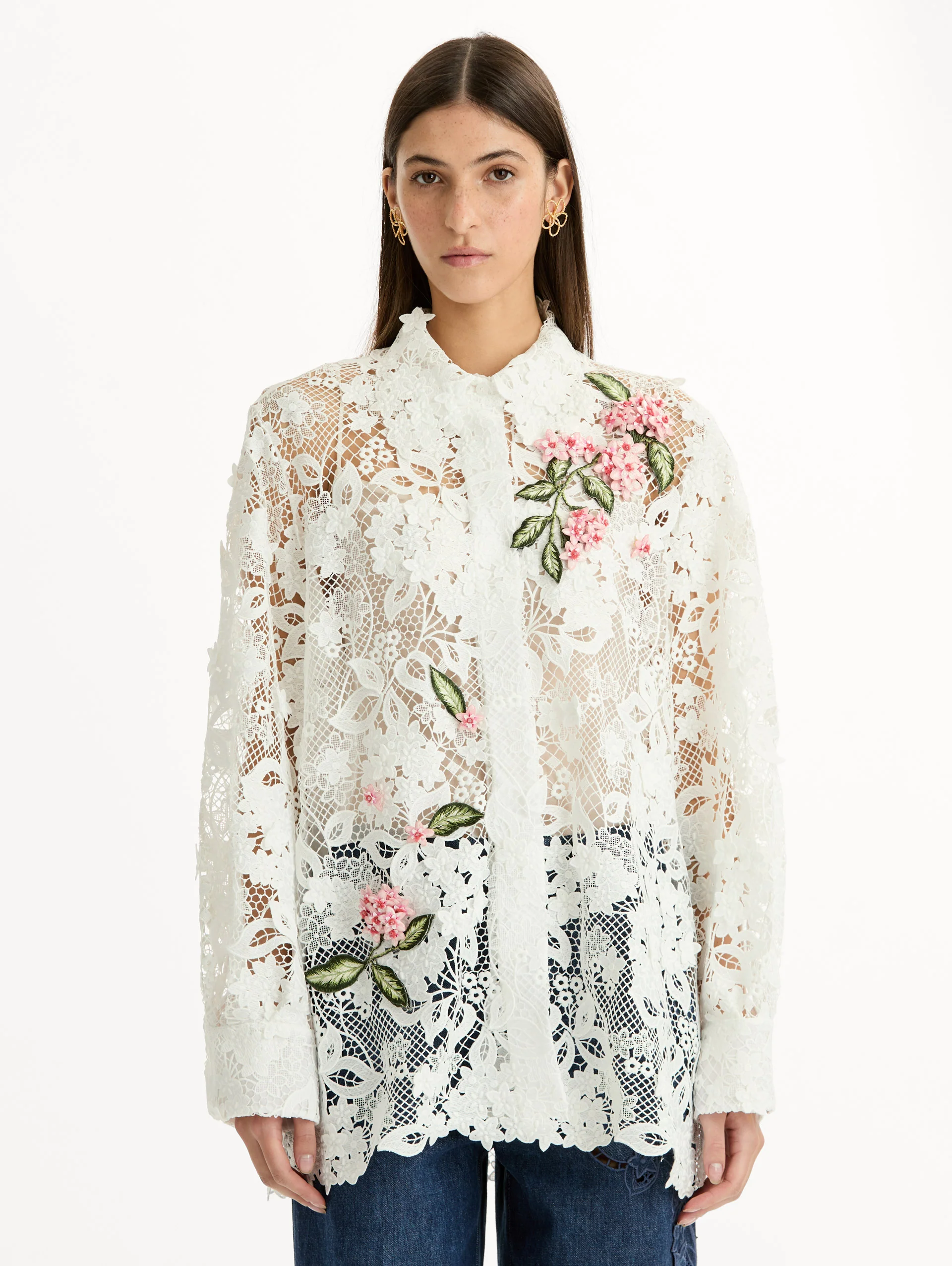 Porcelain Flower Guipure Blouse - Image 2
