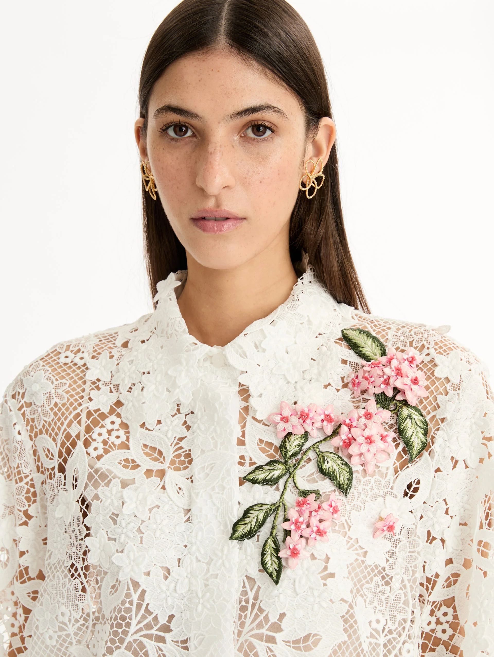 Porcelain Flower Guipure Blouse - Image 6