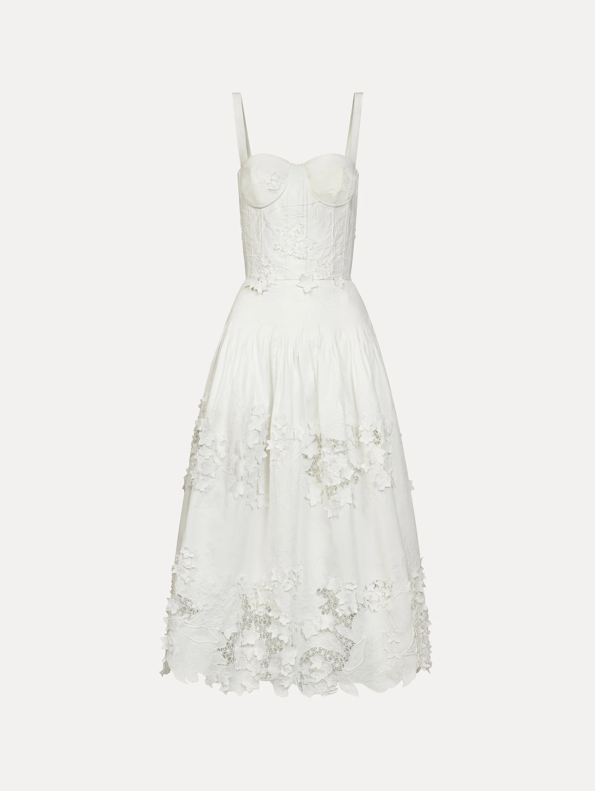 Porcelain Flower Guipure Bustier Dress
