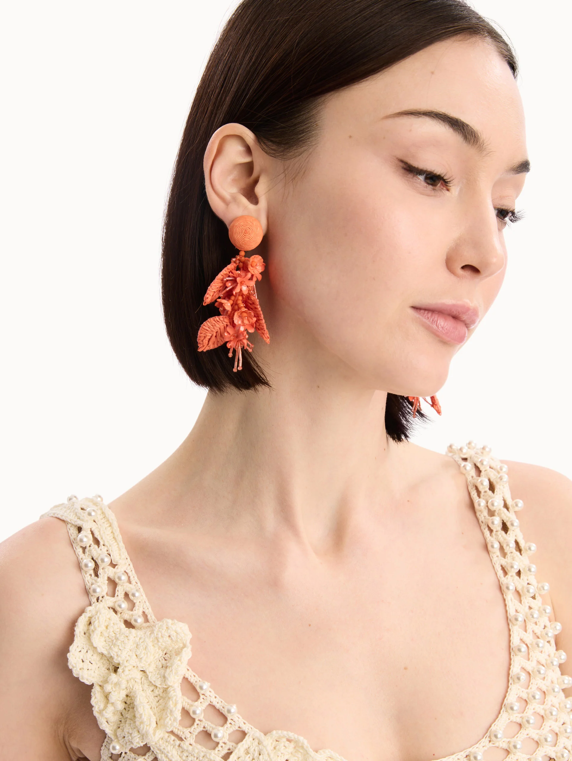 Raffia Tassel Bouquet Clip-On Earrings - Image 2