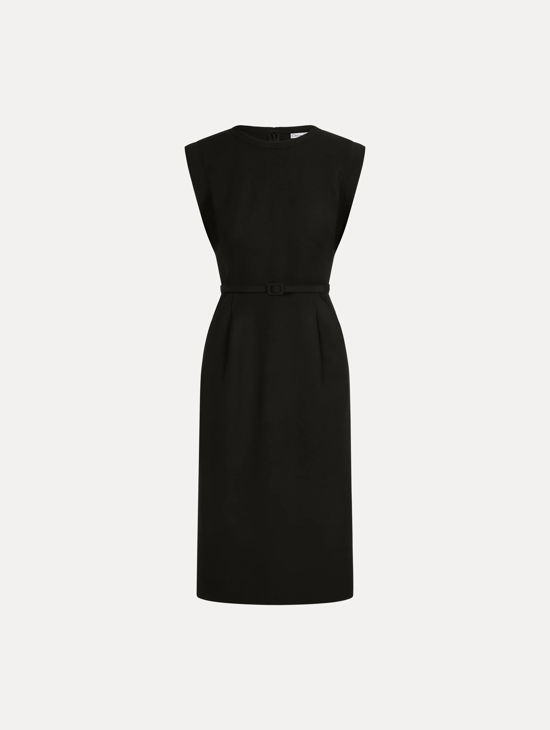 Stitch-Detailed Wool-Blend Pencil Dress