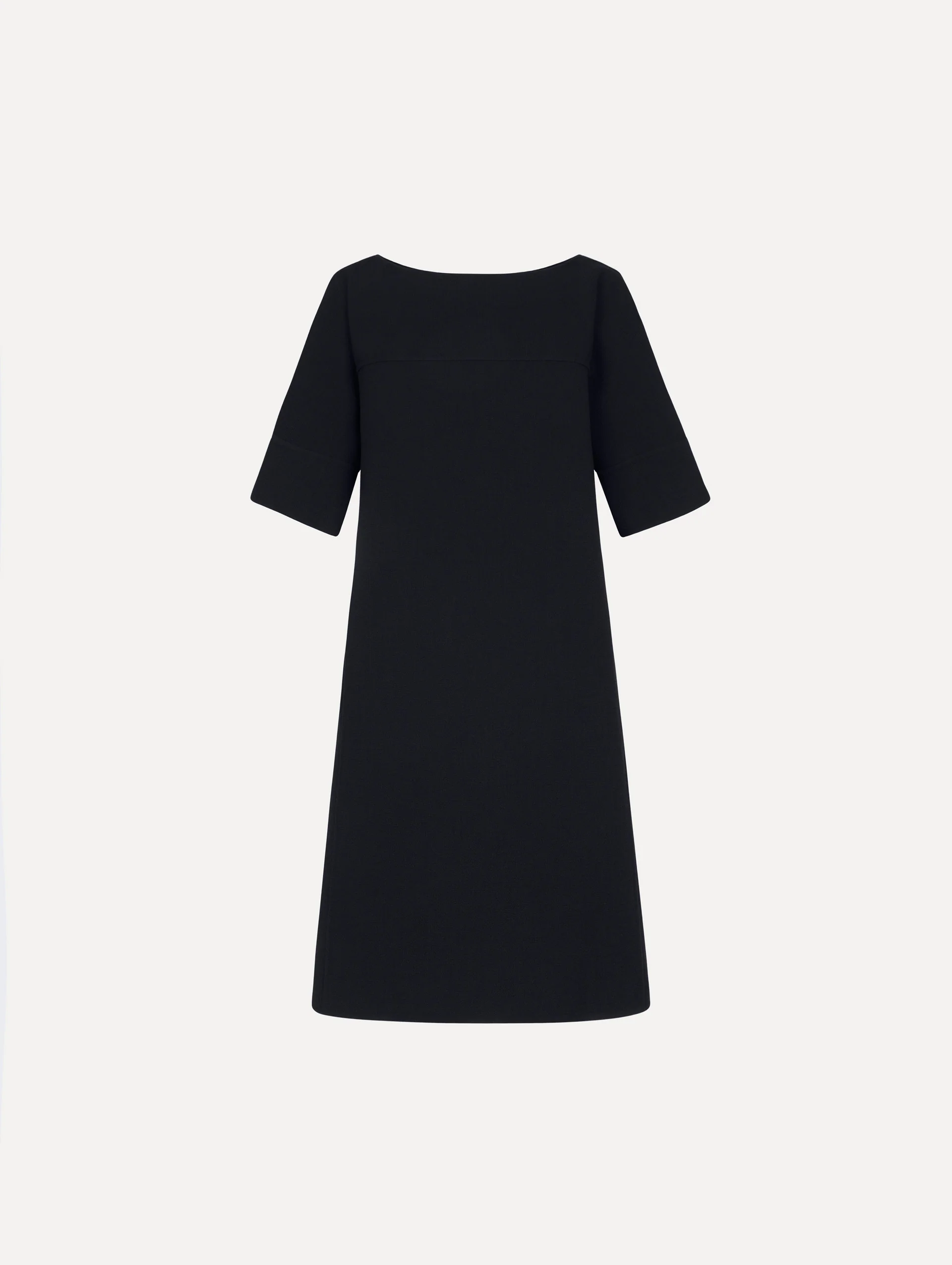 Tie-Detailed Wool-Blend Shift Dress