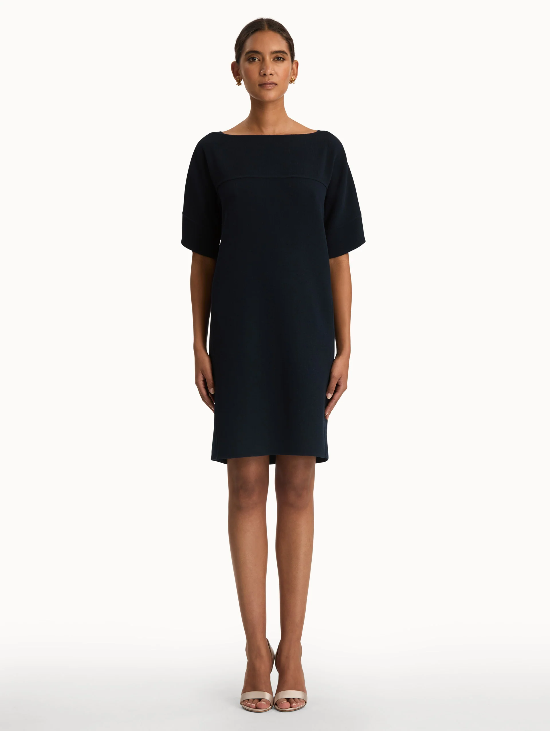Tie-Detailed Wool-Blend Shift Dress - Image 2