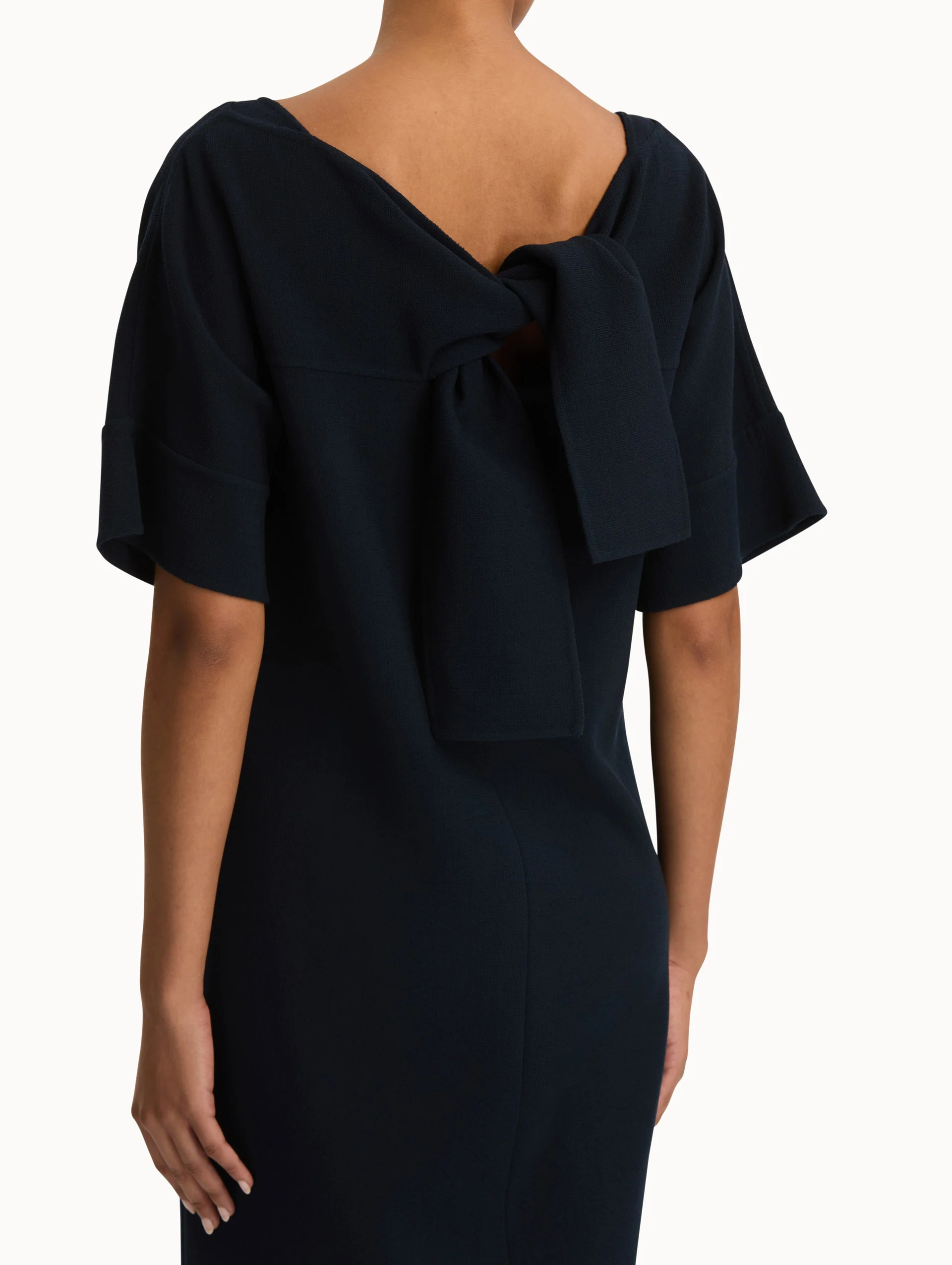 Tie-Detailed Wool-Blend Shift Dress - Image 4