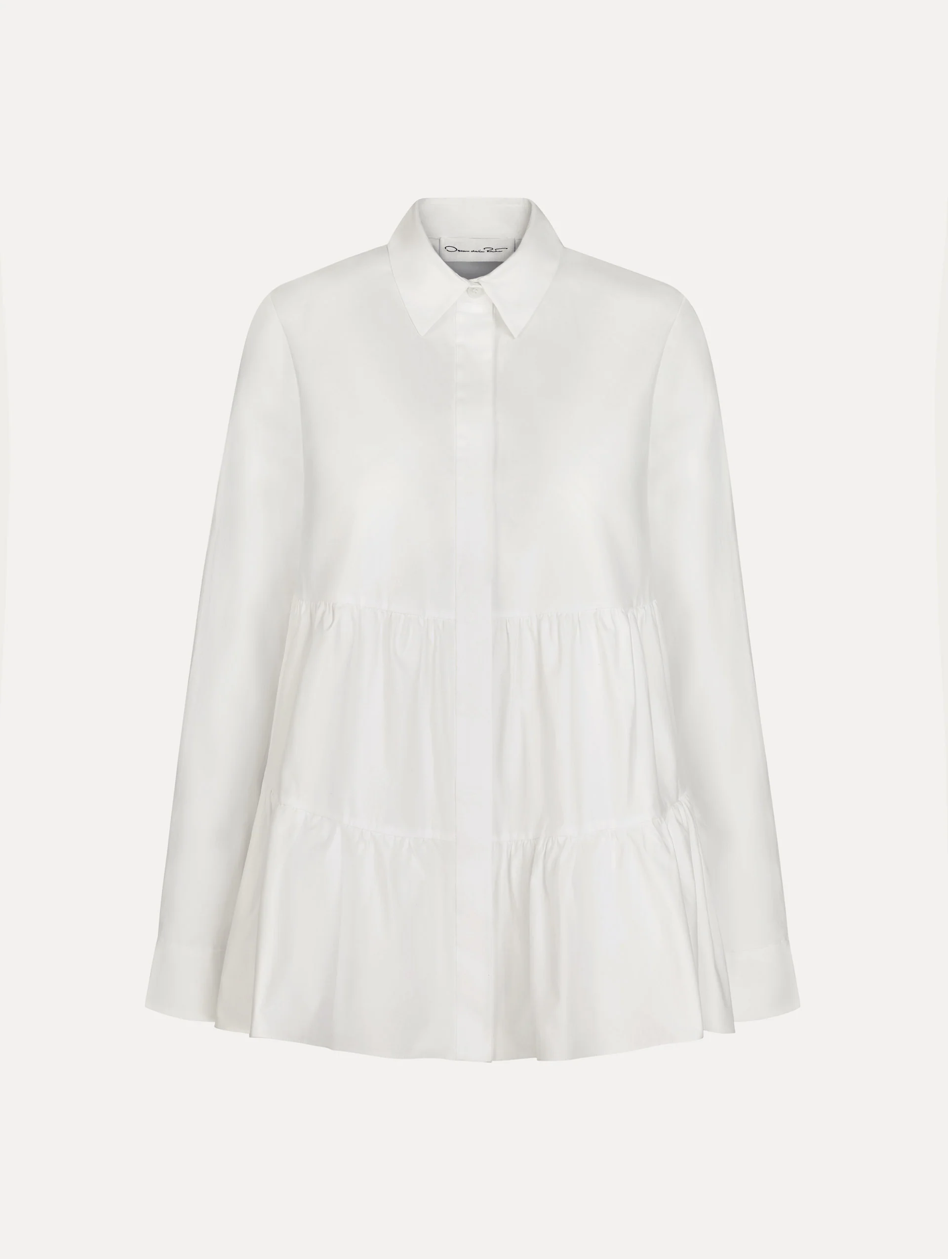 Tiered Cotton Poplin Blouse